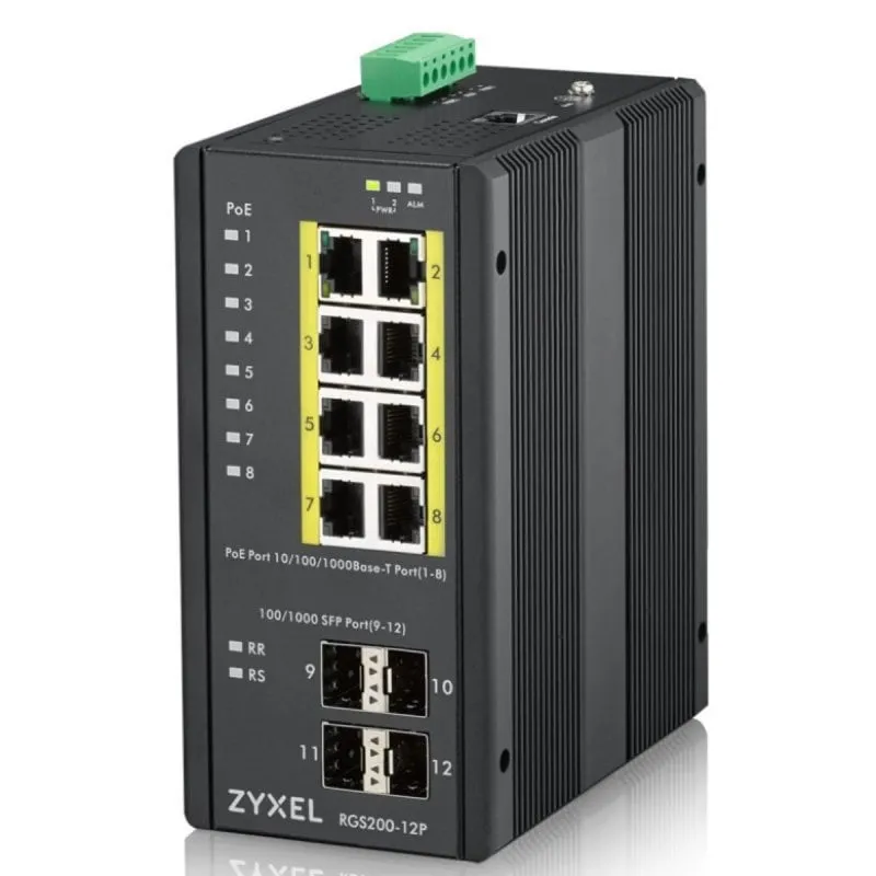 Switch Zyxel RGS200-12P 8 Porte Gigabit Ethernet 4 Moduli SFP Managed PoE+ Switch Zyxel RGS200-12P 8 Porte Gigabit Ethernet 4 Moduli SFP Managed PoE+