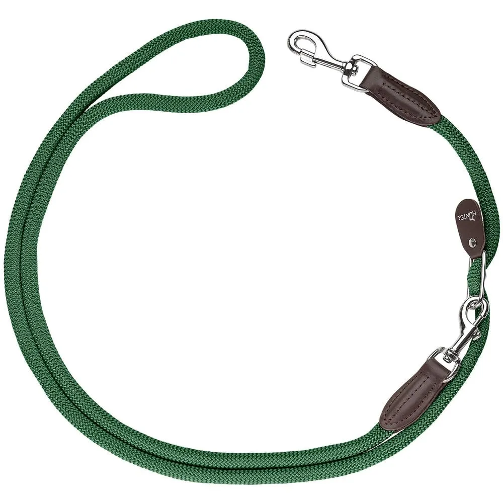 HUNTER Guinzaglio per cani Freestyle, colore verde scuro, lunghezza regolabile, robusta e maneggevole, resistente alle intemperie e facile da pulire, perfetto per tutti i giorni e allenamento