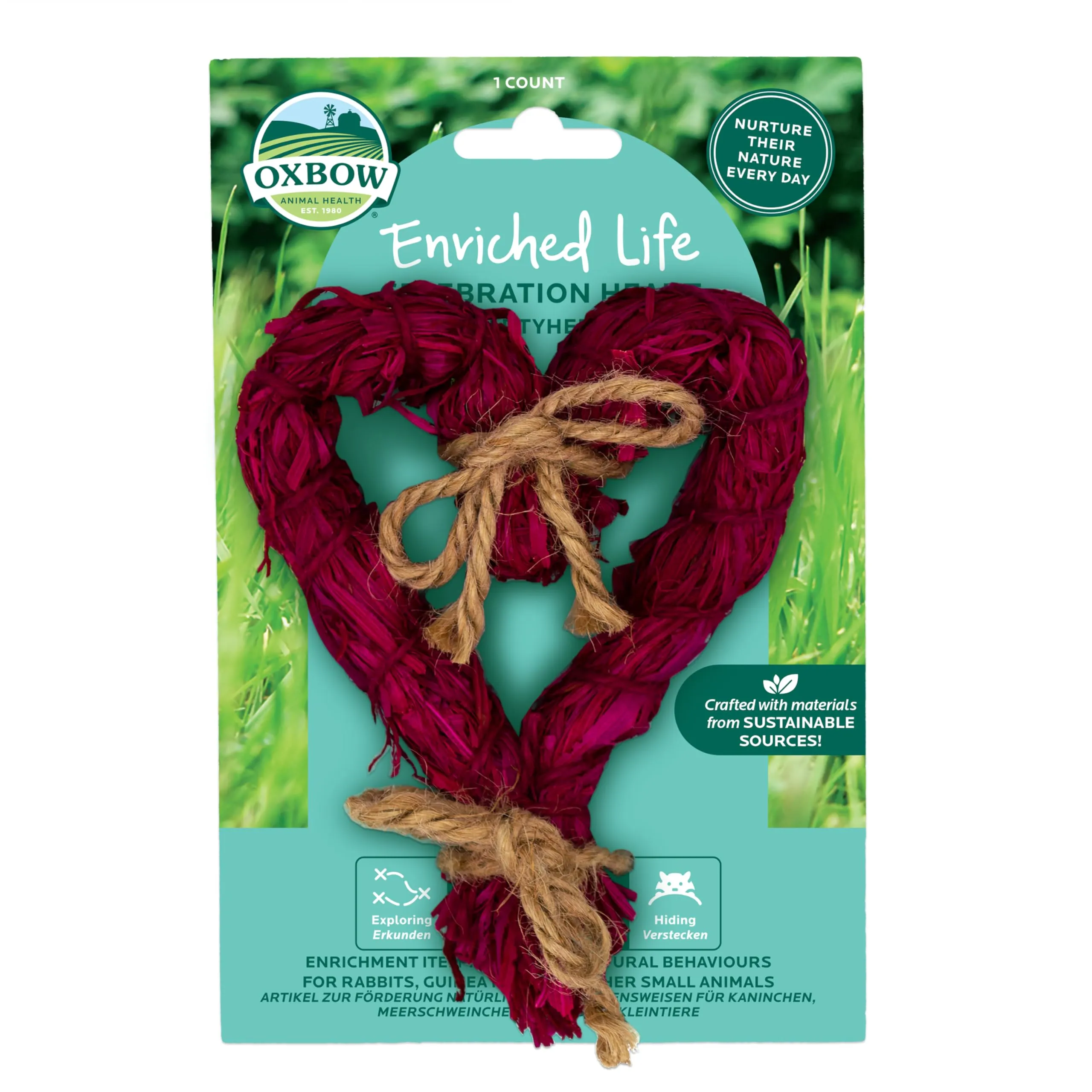 Oxbow Enriched Life Cuore Celebrativo - Giocattoli per Conigli, Porcellini d'India, Criceti, Ratti