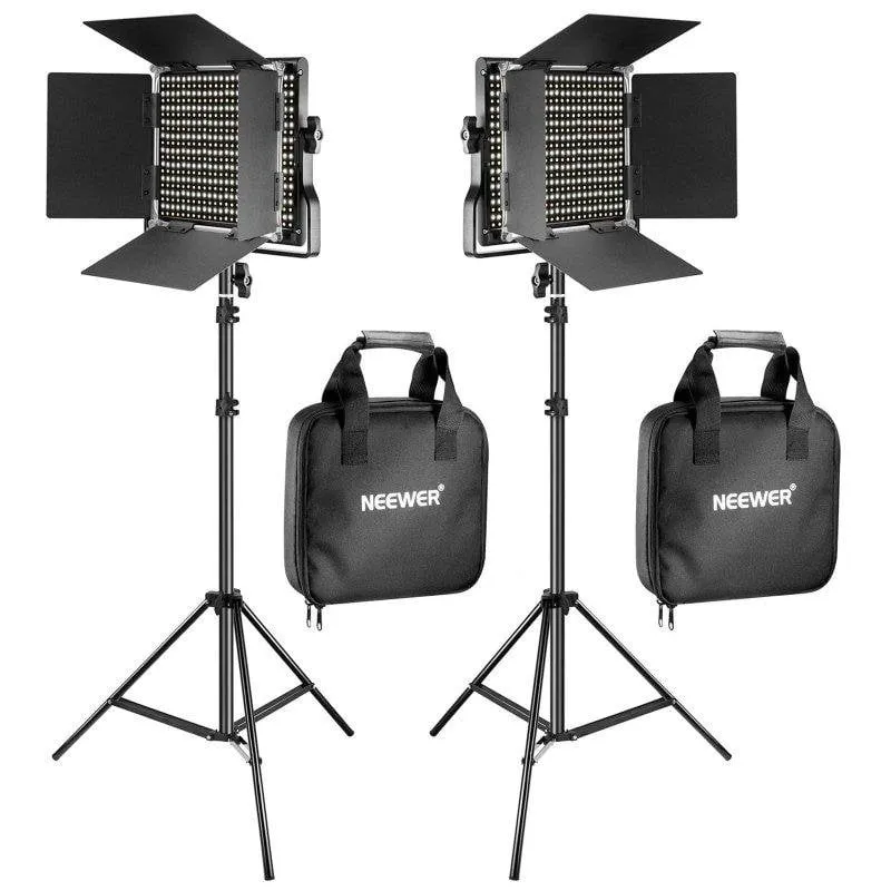 Kit di Illuminazione NL660 Neewer - 2 Pannelli LED Bi-Color + Treppiede 200 cm
