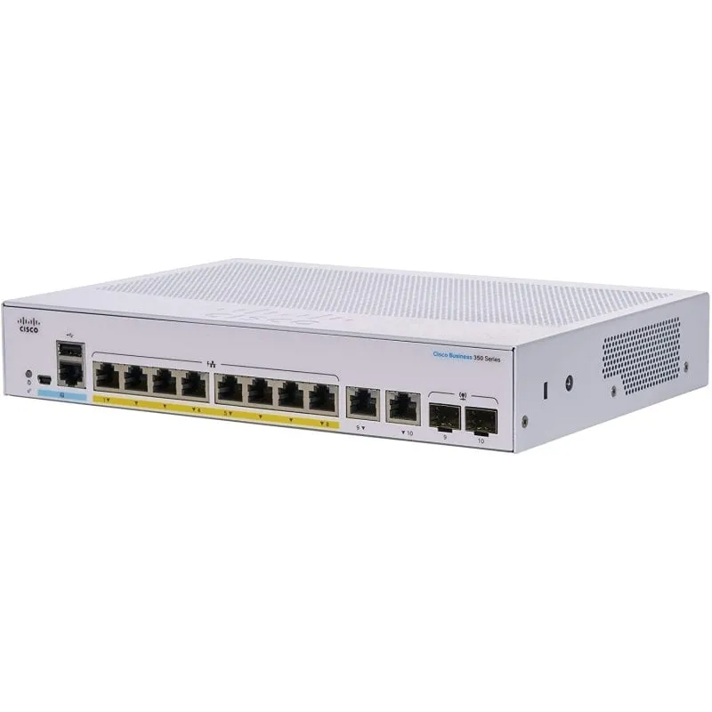 Switch Cisco CBS350-8P 8 porte Gigabit + 2 SFP