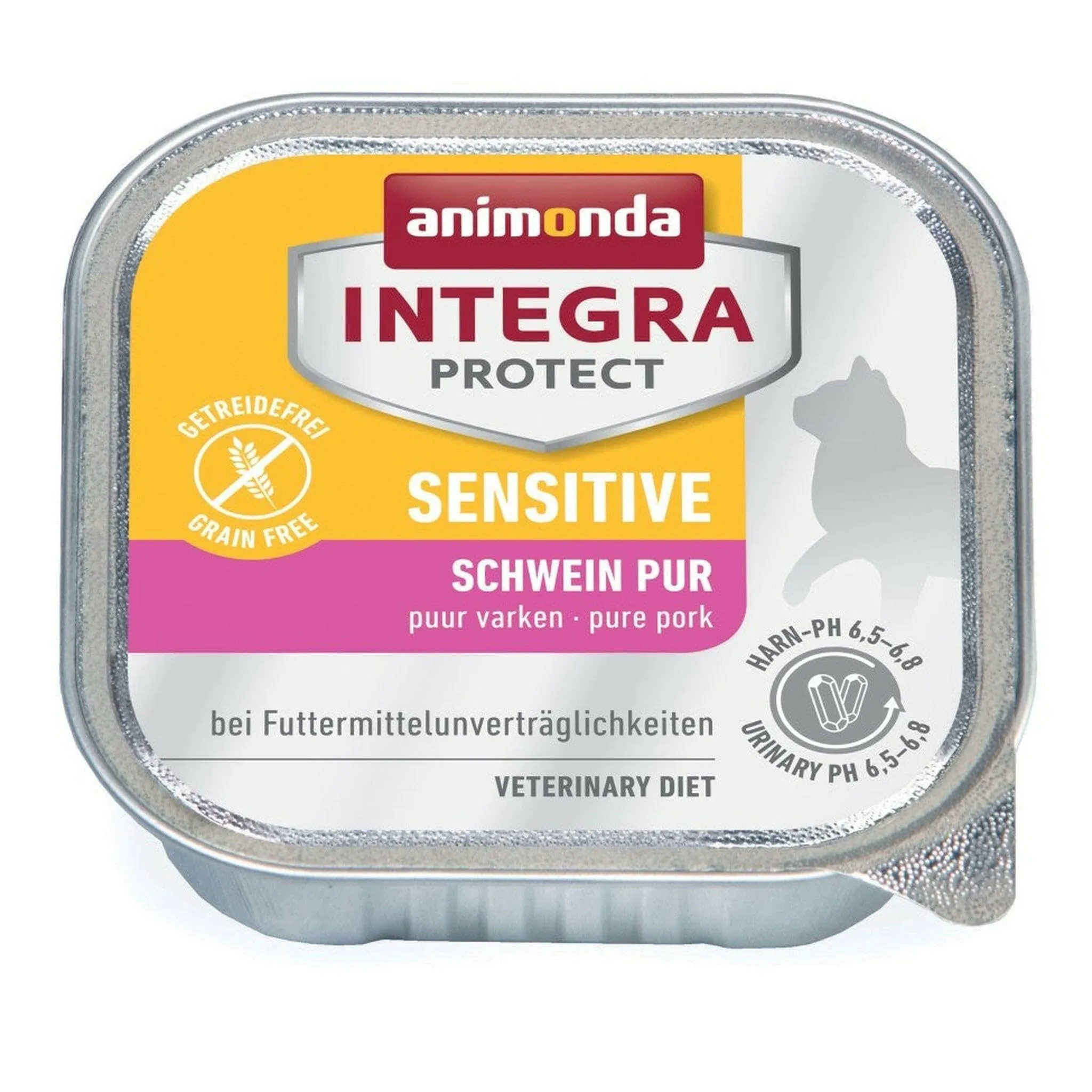animonda Integra Protect Katze Sensitive, cibo dietetico per gatti, cibo umido per allergie ai mangimi, puro maiale, 16 x 100 g