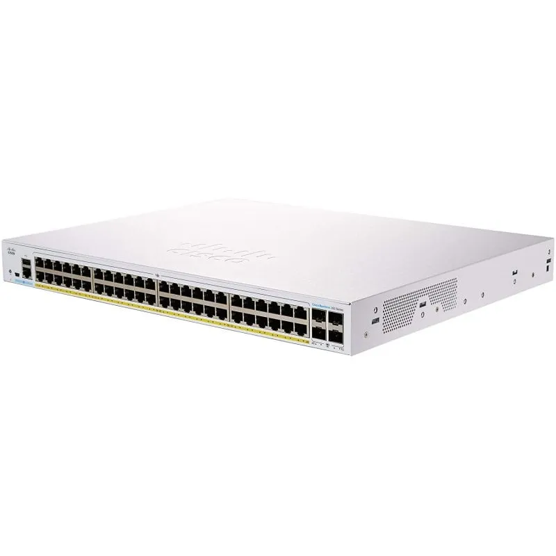 Switch di rete Cisco CBS350-48P-4G-EU 48 porte GE PoE 4 x 1 G SFP argento