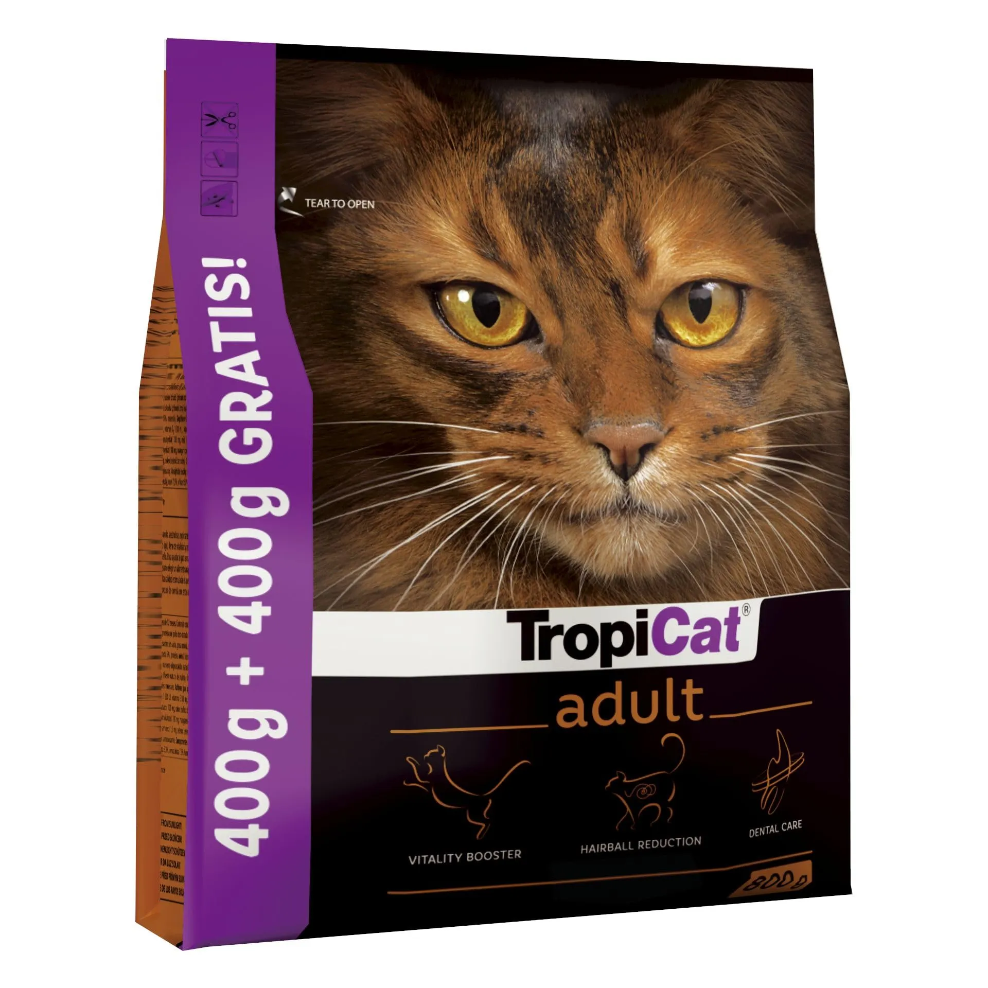 Cibo secco completo per gatti adulti con pollo TROPICAT ADULT 800g
