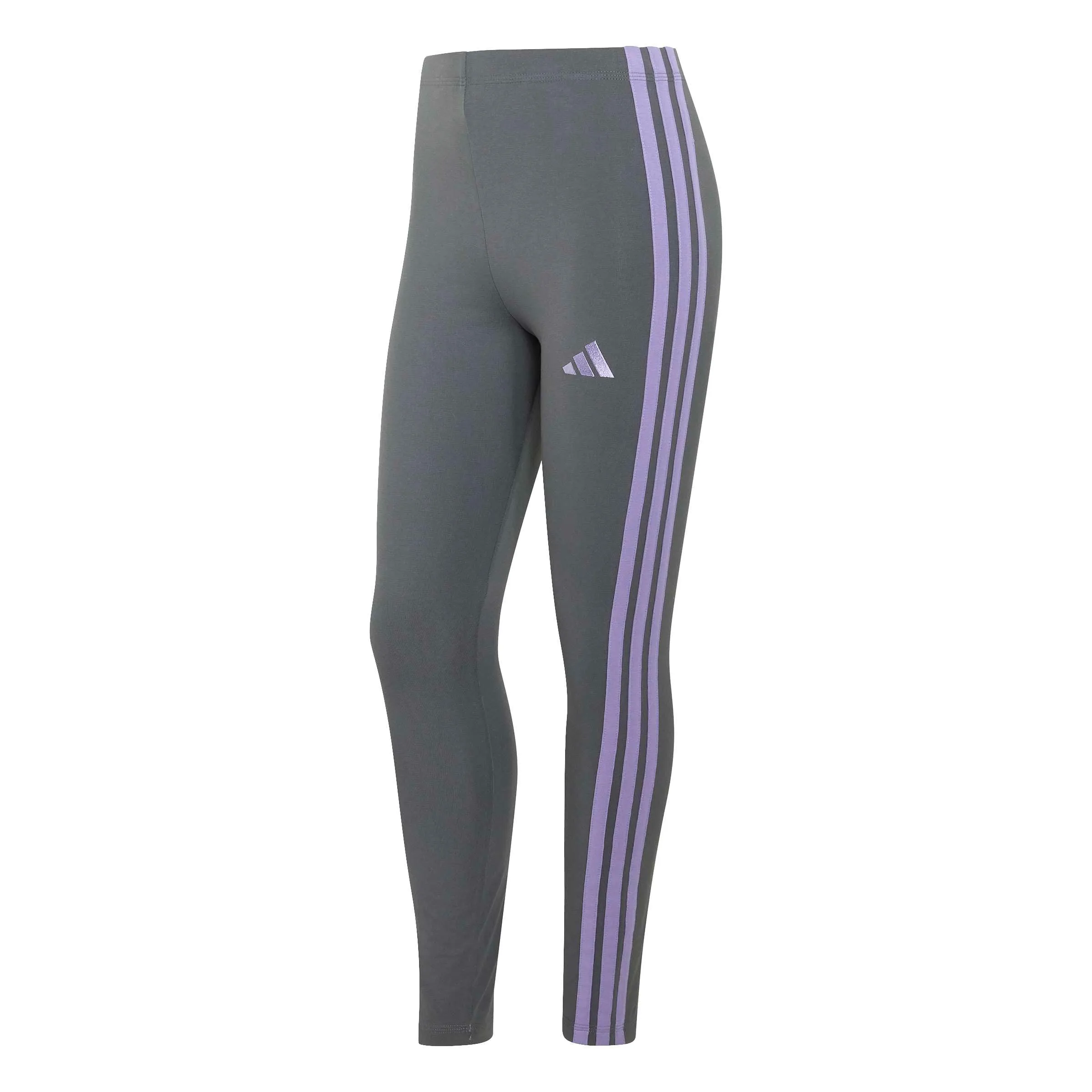 adidas Women's Essentials 3-Stripes Cotton Leggings Grey Five/Magic Lilac S S
