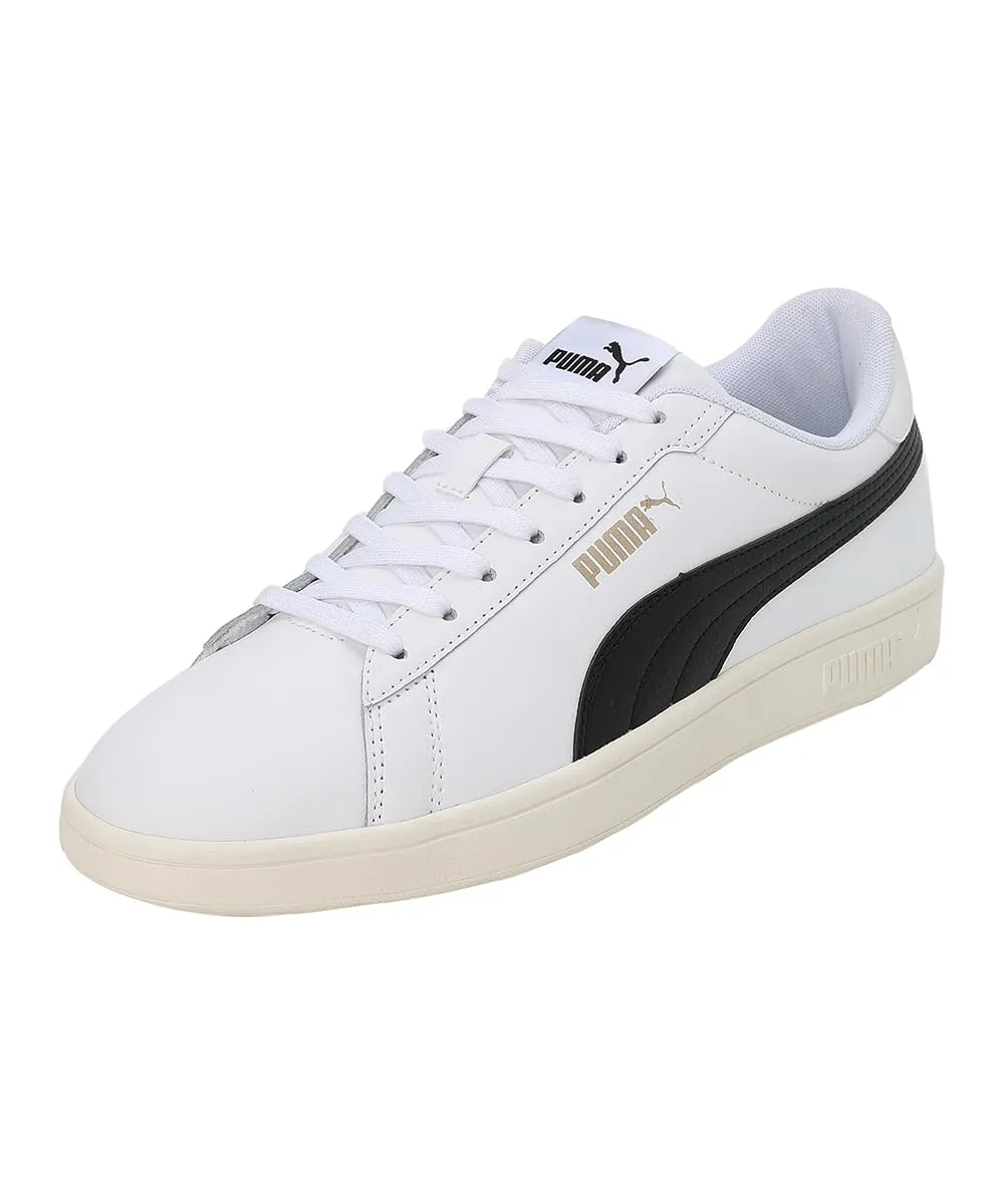 PUMA Smash 3.0 L, Scarpe da ginnastica Unisex-Adulto, Multicolore (PUMA White-PUMA Black-PUMA Gold-Frosted Ivory), 37 EU