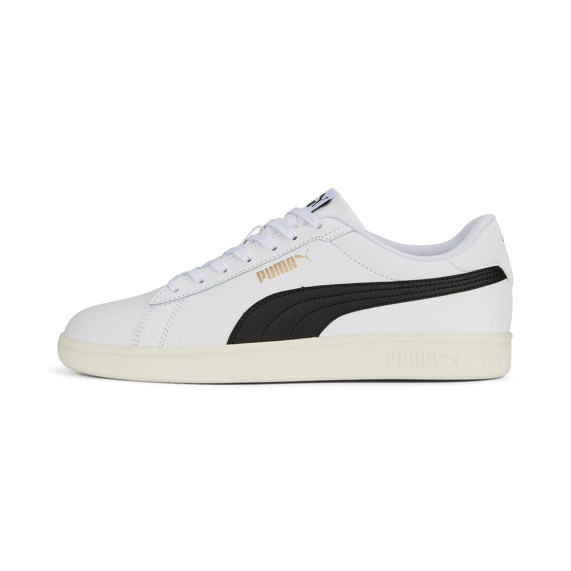 PUMA Smash 3.0 L, Scarpe da ginnastica Unisex-Adulto, Multicolore (PUMA White-PUMA Black-PUMA Gold-Frosted Ivory), 45 EU