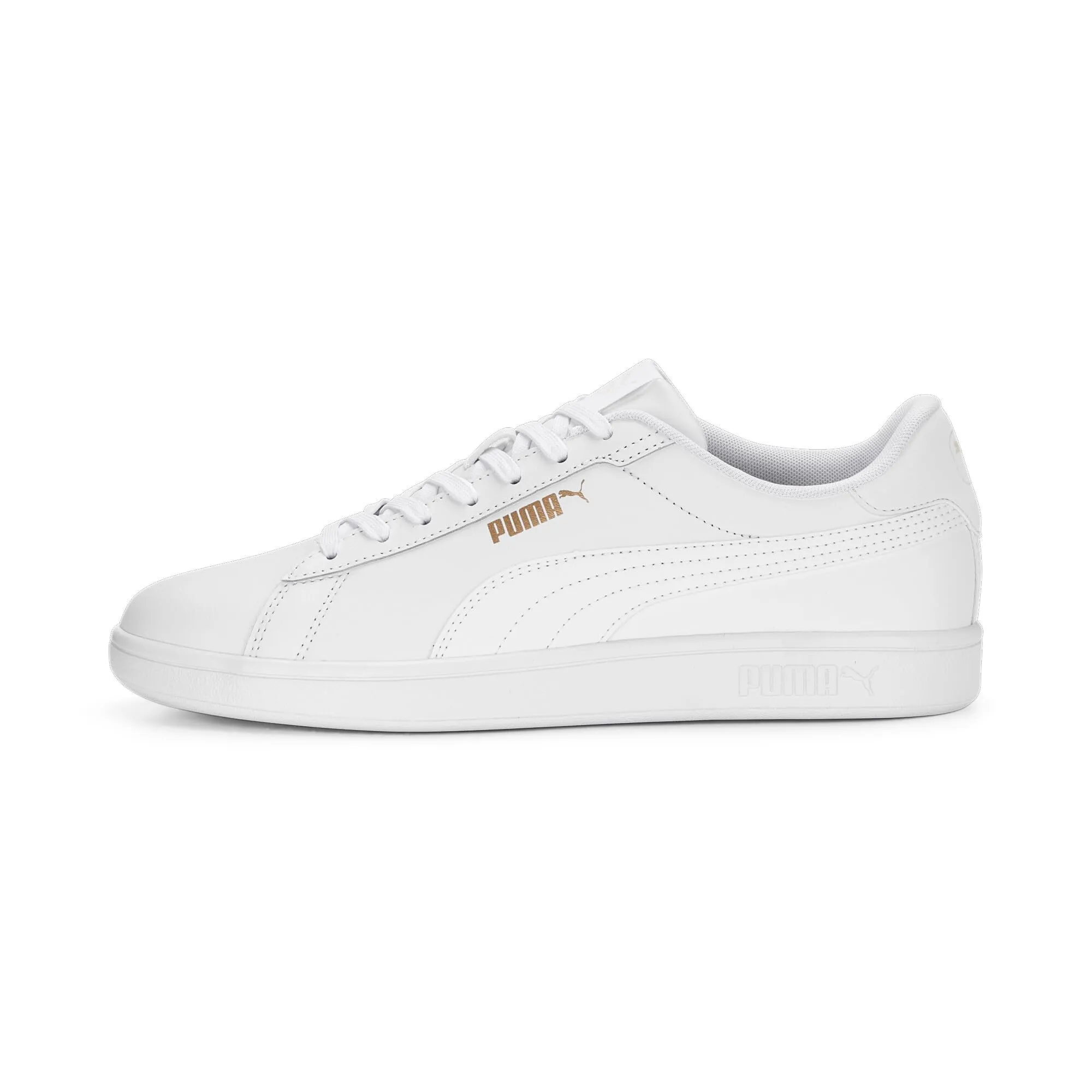 PUMA Smash 3.0 L, Scarpe da ginnastica Unisex-Adulto, Multicolore (PUMA White-PUMA White-PUMA Gold), 41 EU