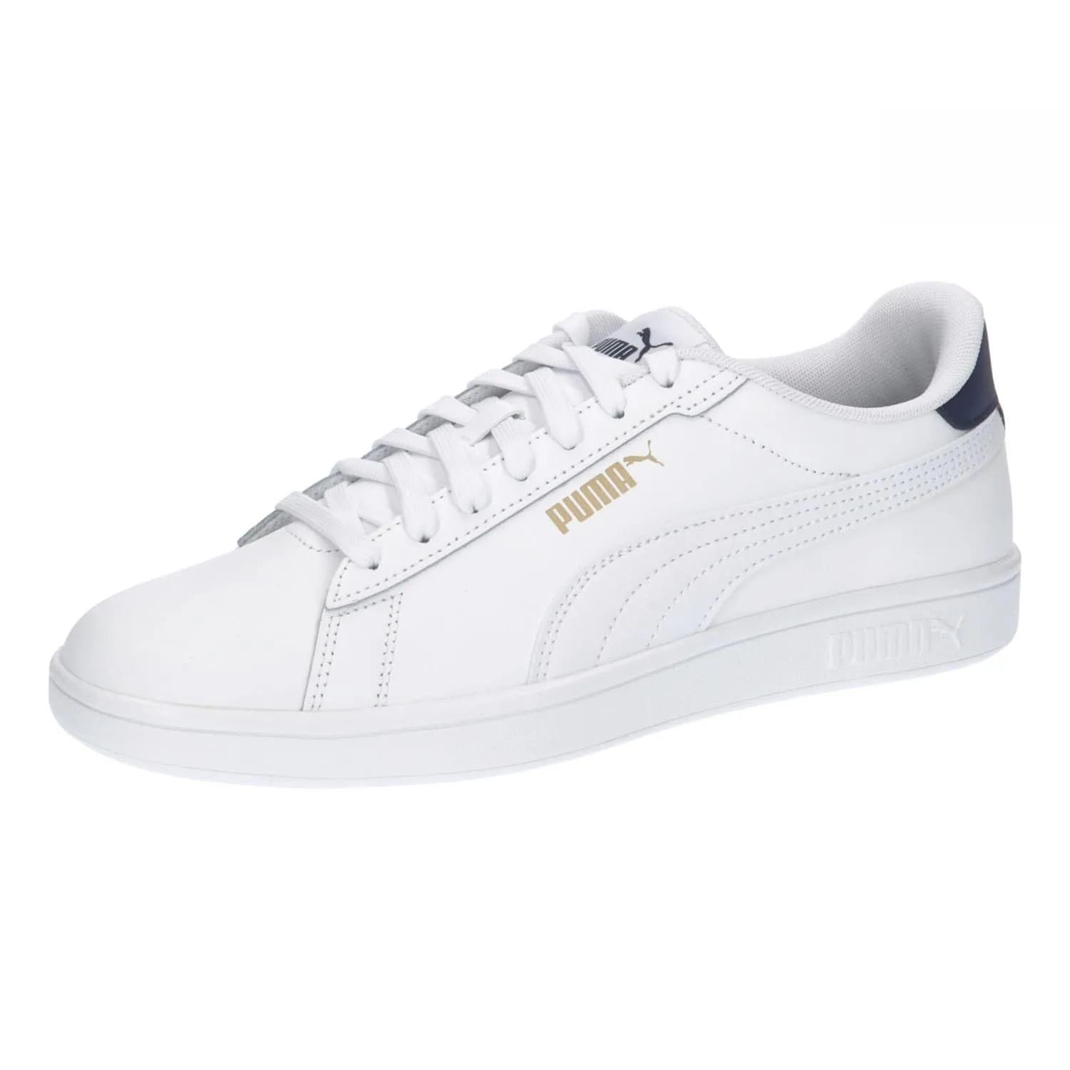 PUMA Smash 3.0 L, Scarpe da ginnastica Unisex-Adulto, Bianco (PUMA White-PUMA Navy-PUMA Gold), 47 EU