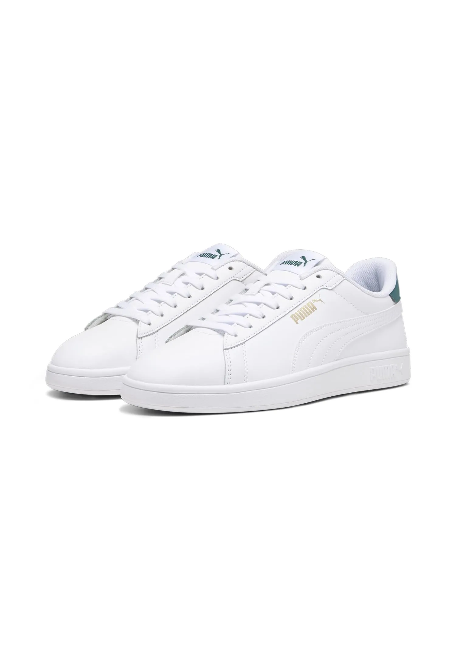 PUMA Smash 3.0 L, Scarpe da ginnastica Unisex-Adulto, Bianco (PUMA White-Malachite-PUMA Gold), 36 EU