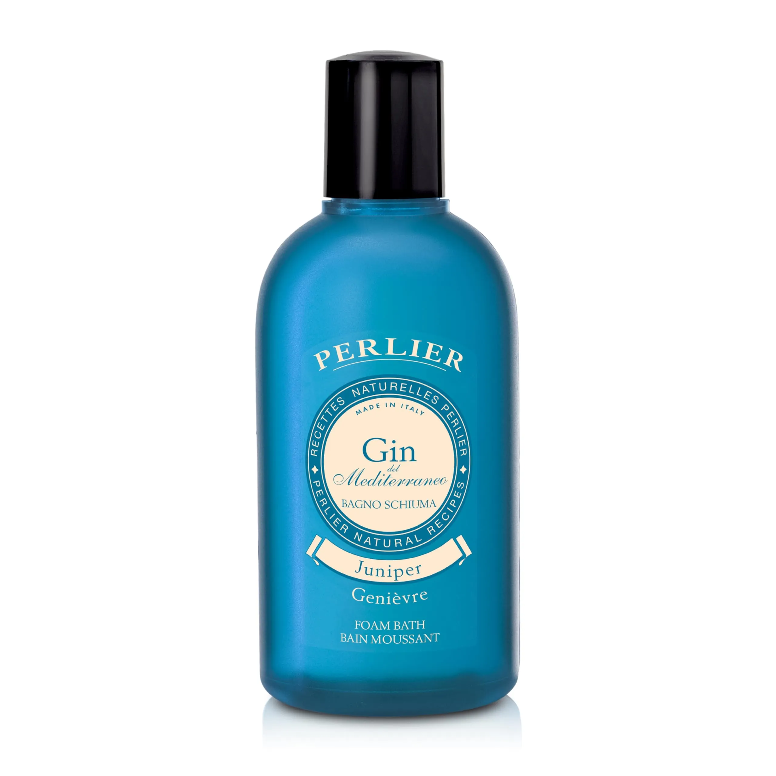 Perlier Bagno Schiuma Gin del Mediterraneo, 500 ml, Bagnodoccia Unisex per Tutte le Pelli, con Estratto di Ginepro, Profumo Ispirato al Gin, Effetto Energizzante, Clinicamente Testato