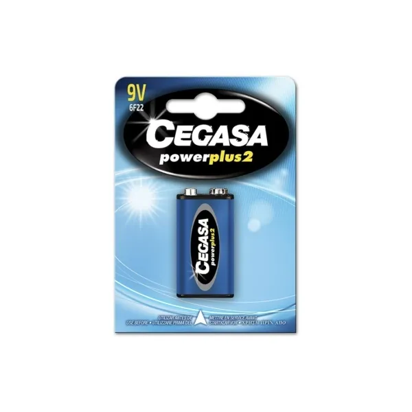 Cegasa Power Plus 2 confezioni da 1 batteria 6F22 da 9 V - Batteria salina per dispositivi a bassa potenza