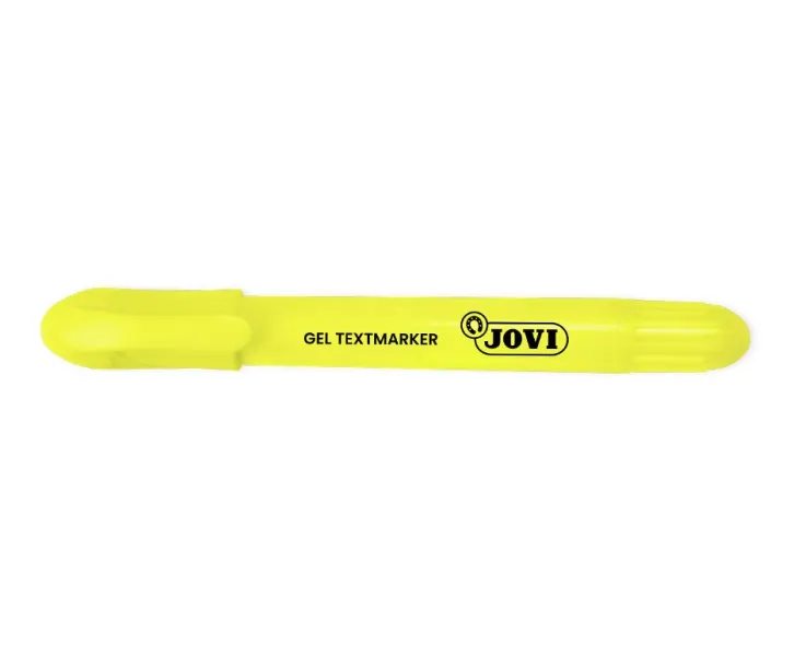 Jovi Gel Textmarker Pennarello fluorescente per testi - Gel asciutto - Non necessita di punta - Non sbava - Asciugatura rapida - Resistente alla luce nera - Giallo
