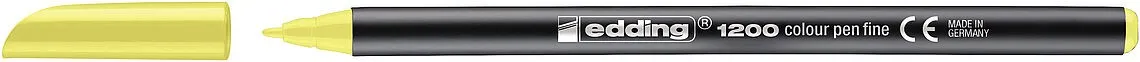 Pennarello Edding 1200 - Punta tonda - Linea 1mm - Inchiostro a base d acqua - Colore giallo fluo