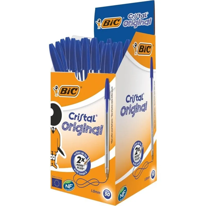 Bic Cristal Original Penna Blu Punta Media 1.0 mm Confezione da 50 Pezzi