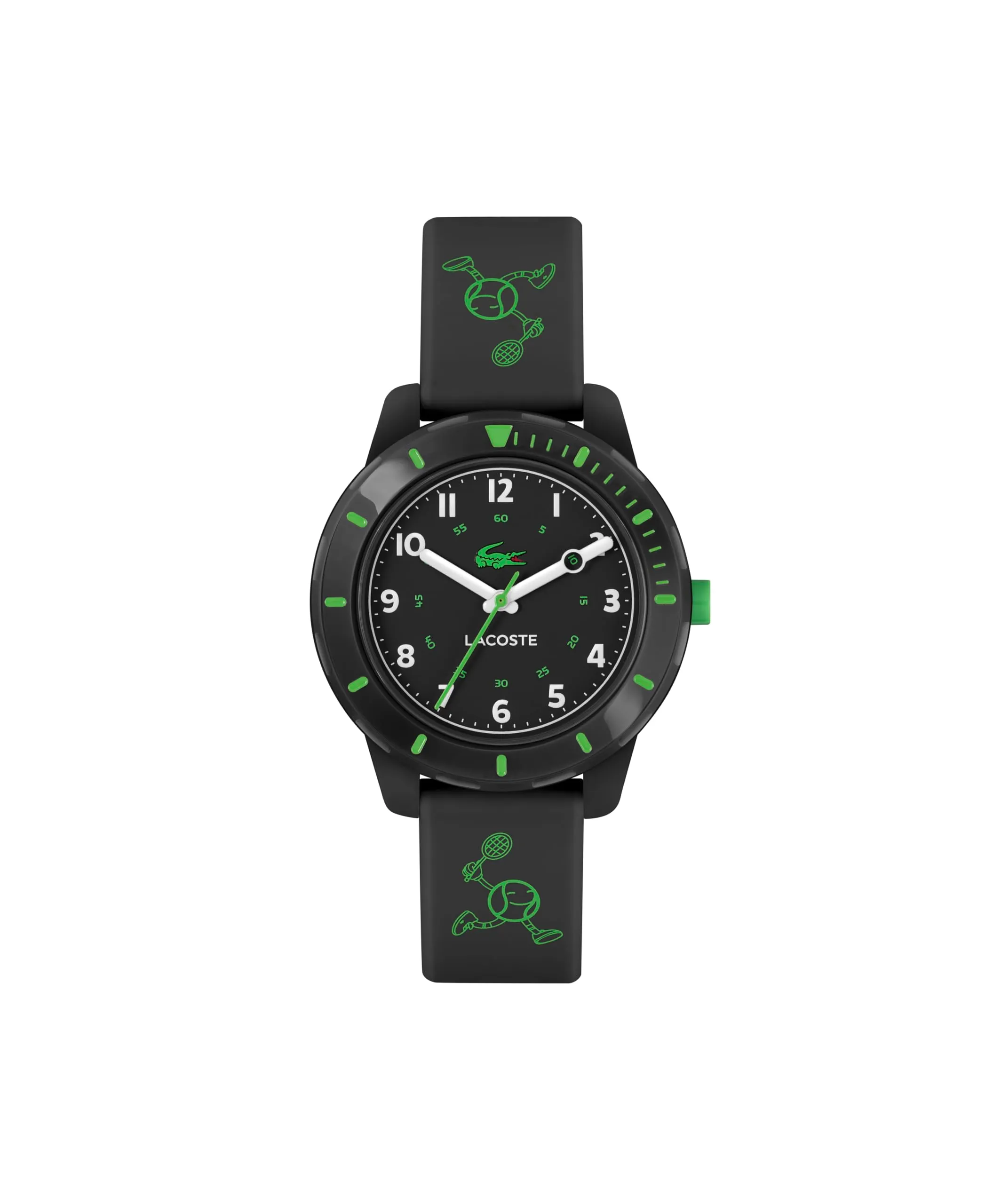 Lacoste Orologio Analogico al Quarzo da Bambini Collezione MINI TENNIS con Cinturino in Silicone Nero - 2030061