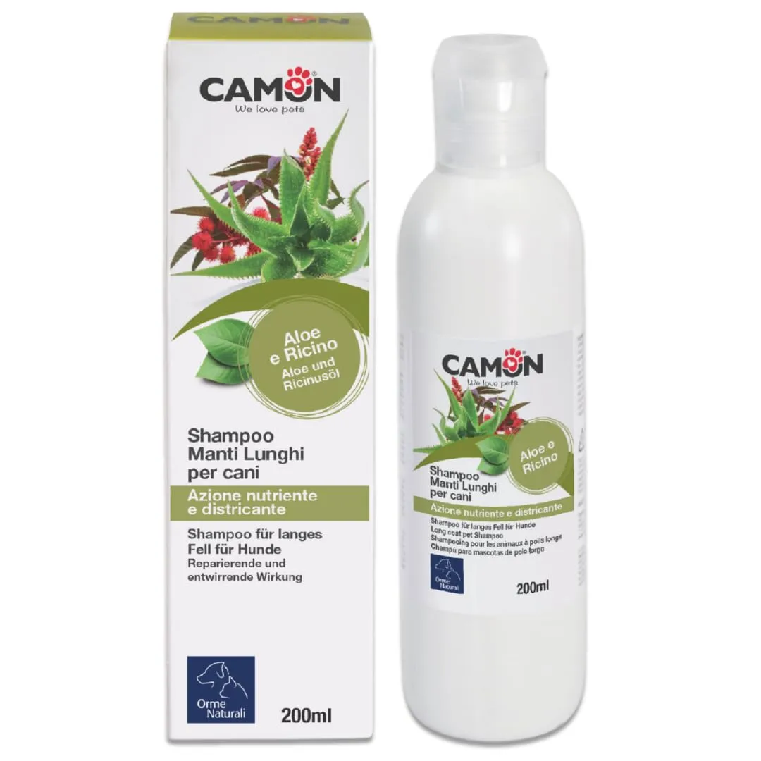 CAMON - Shampoo per Cani, 200ml, Manti Lunghi, Nutriente e Lucidante