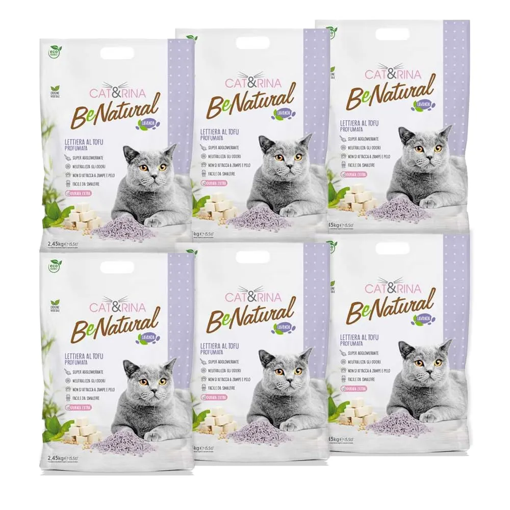 Cat&Rina BeNatural, Lettiera per Gatti al Tofu, 5,5L, 6 pezzi
