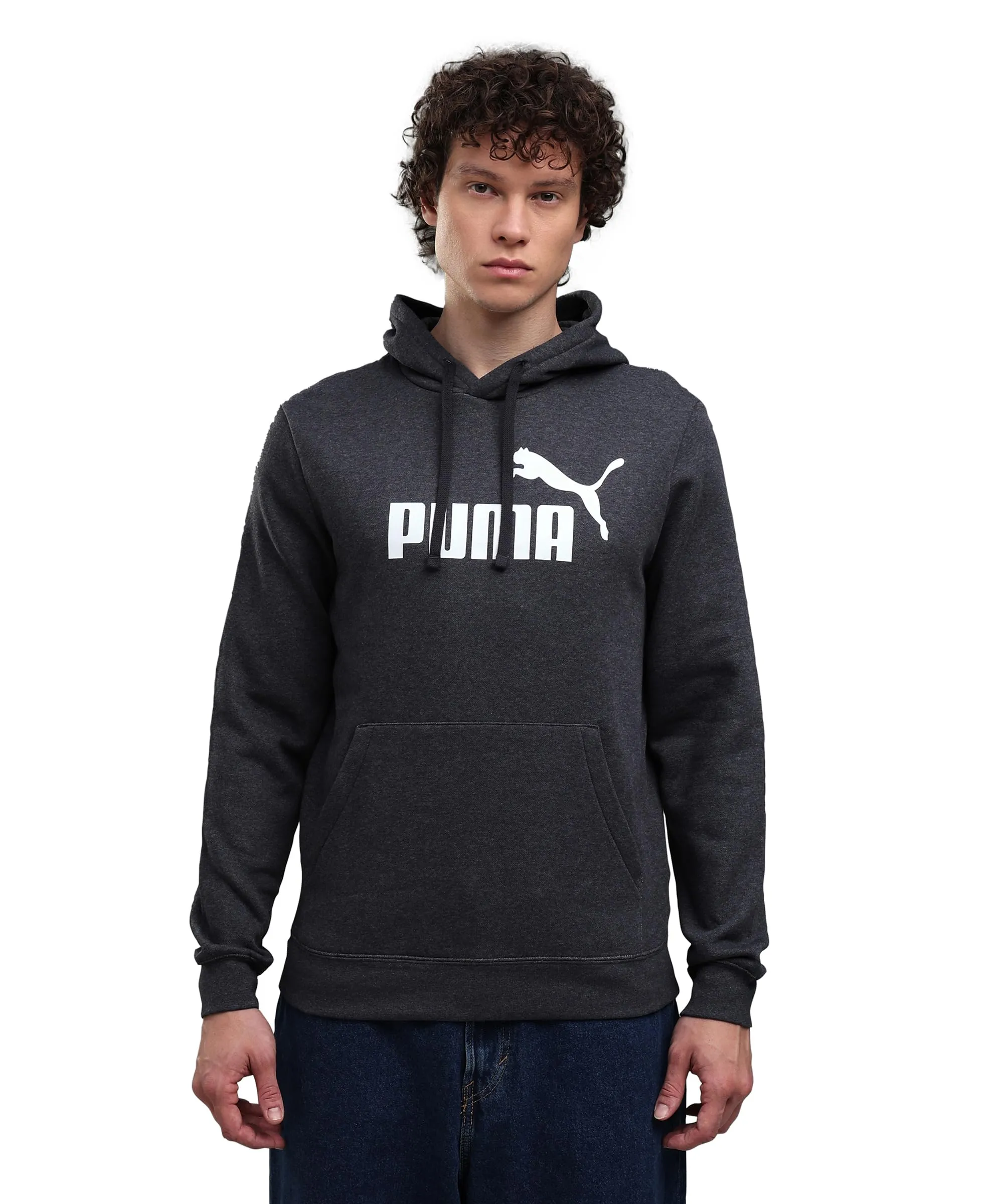 PUMA Felpa con Cappuccio Essentials con Logo N. 1 da Uomo XXL, Dark Gray Heather
