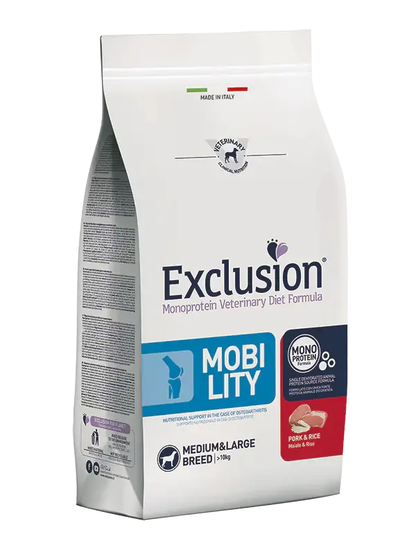 Exclusion Diet Mobility Medium/Large Breed Maiale e Riso 12 kg - Crocchette monoproteiche cane