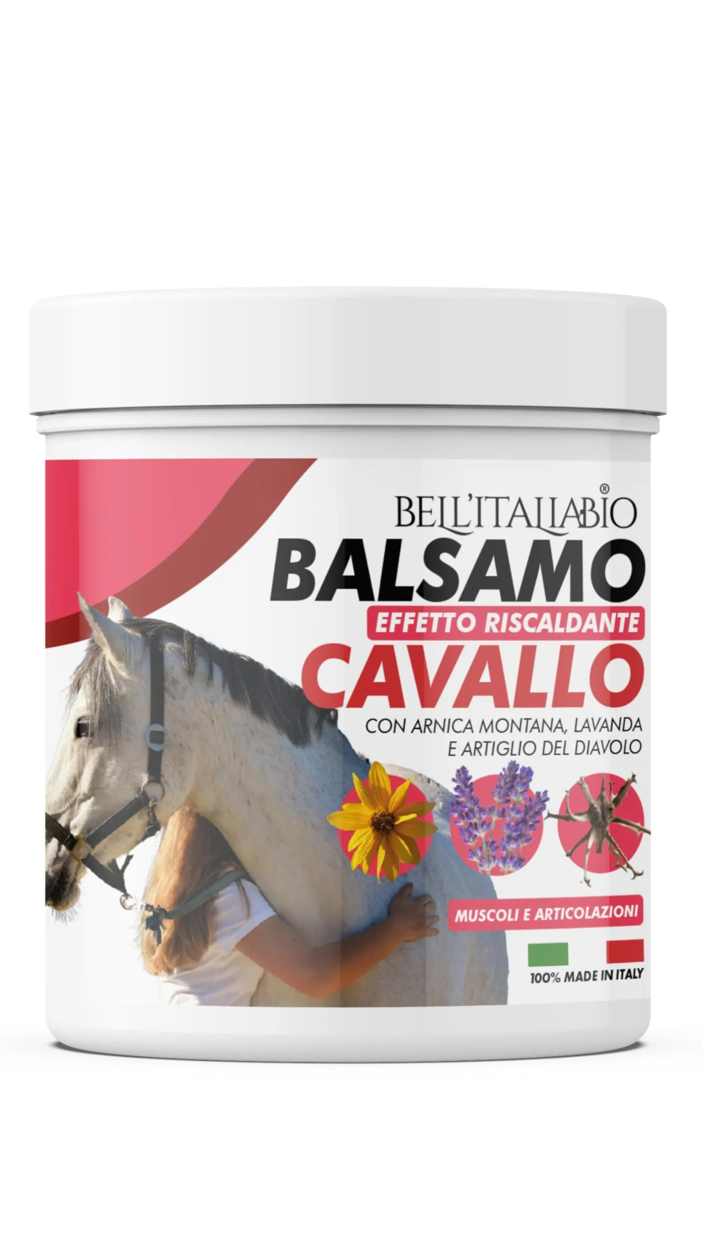 Crema Riscaldante Muscoli Sportiva 550ml Balsamo Cavallo Riscaldante con Arnica Per Cavalli, Lavanda e Artiglio del Diavolo per Disturbi e Tensioni Muscolari Balsamo di Cavallo Made in Italy