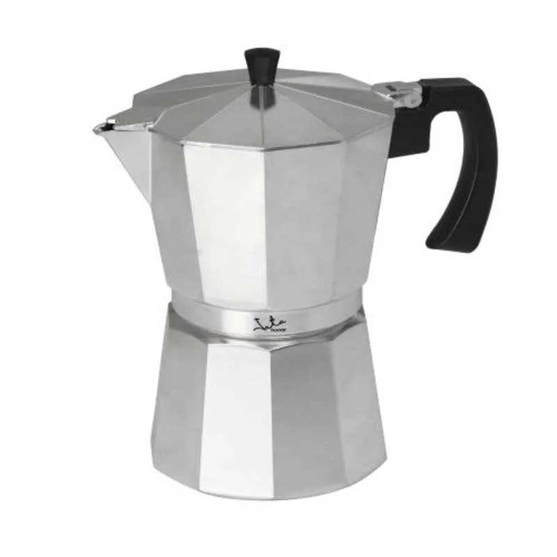 Caffettiera moka argentata 6 tazze con trattamento interno antiruggine