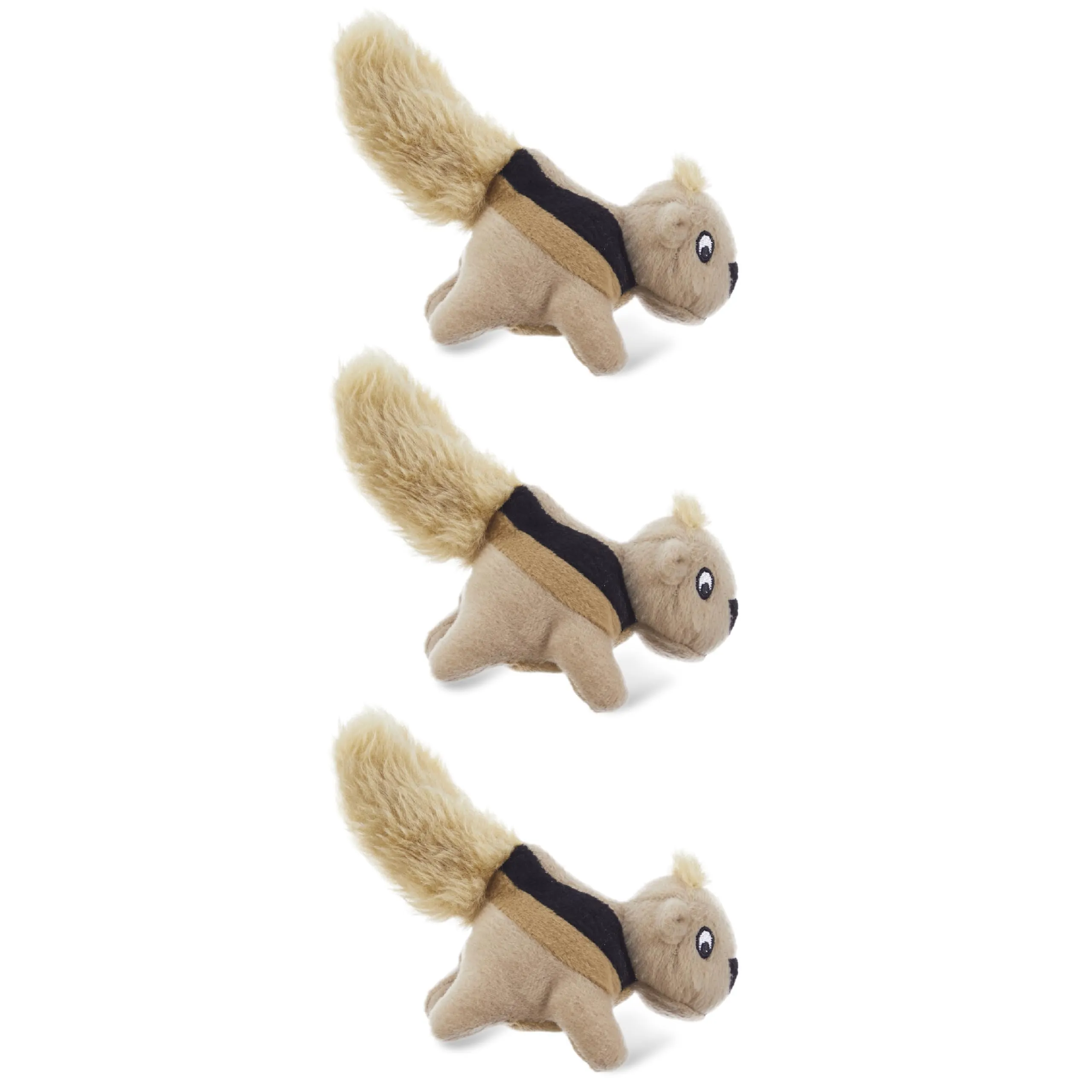 Outward Hound Squeakin' Squirrels - Peluche per cani - scoiattoli di ricambio - con squeak - 3 pezzi