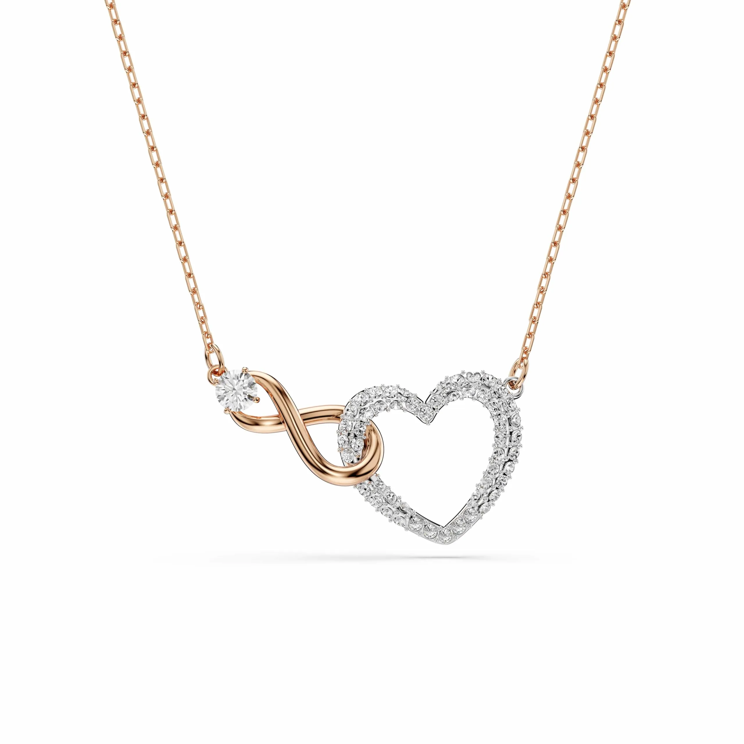 Swarovski Collana Infinity, Cuore, Bianca, Mix Finiture