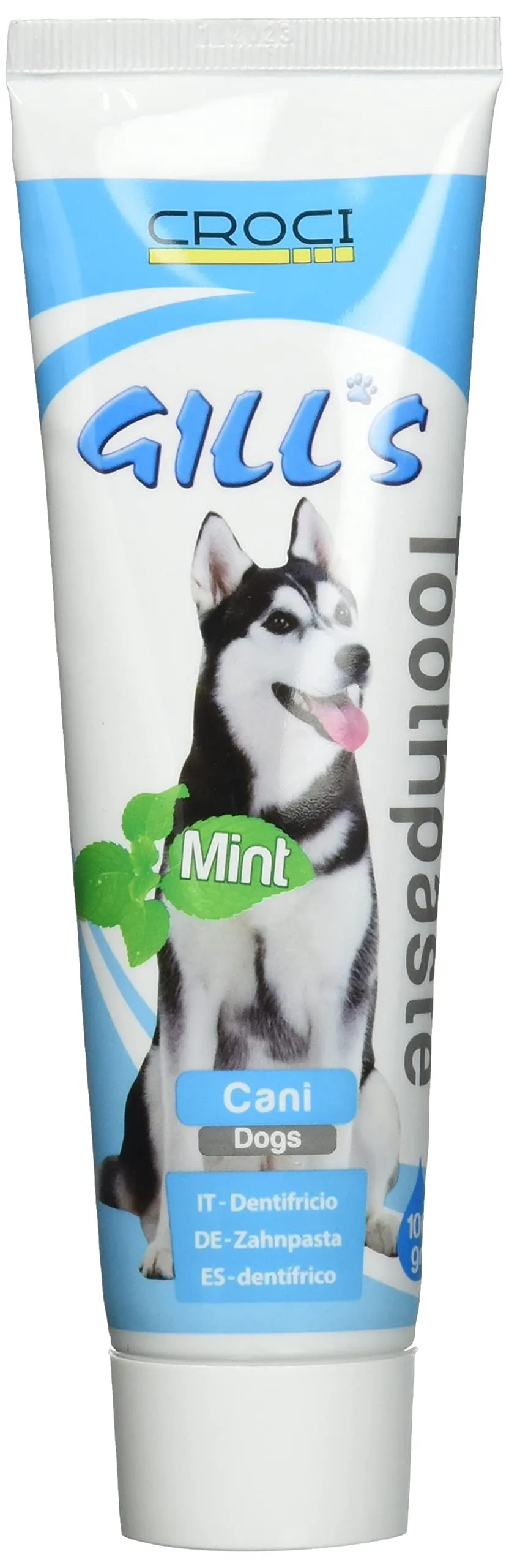 Croci Gill's - Dentifricio per cani alla menta, per pulizia ed igiene orale dei cani, previene alitosi, 100g