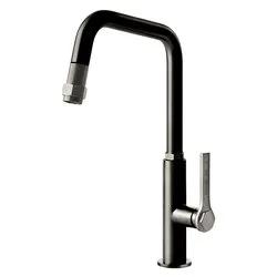 Miscelatore lavello doccetta estraibile OFFICINE FInox e Matt black 60053 599