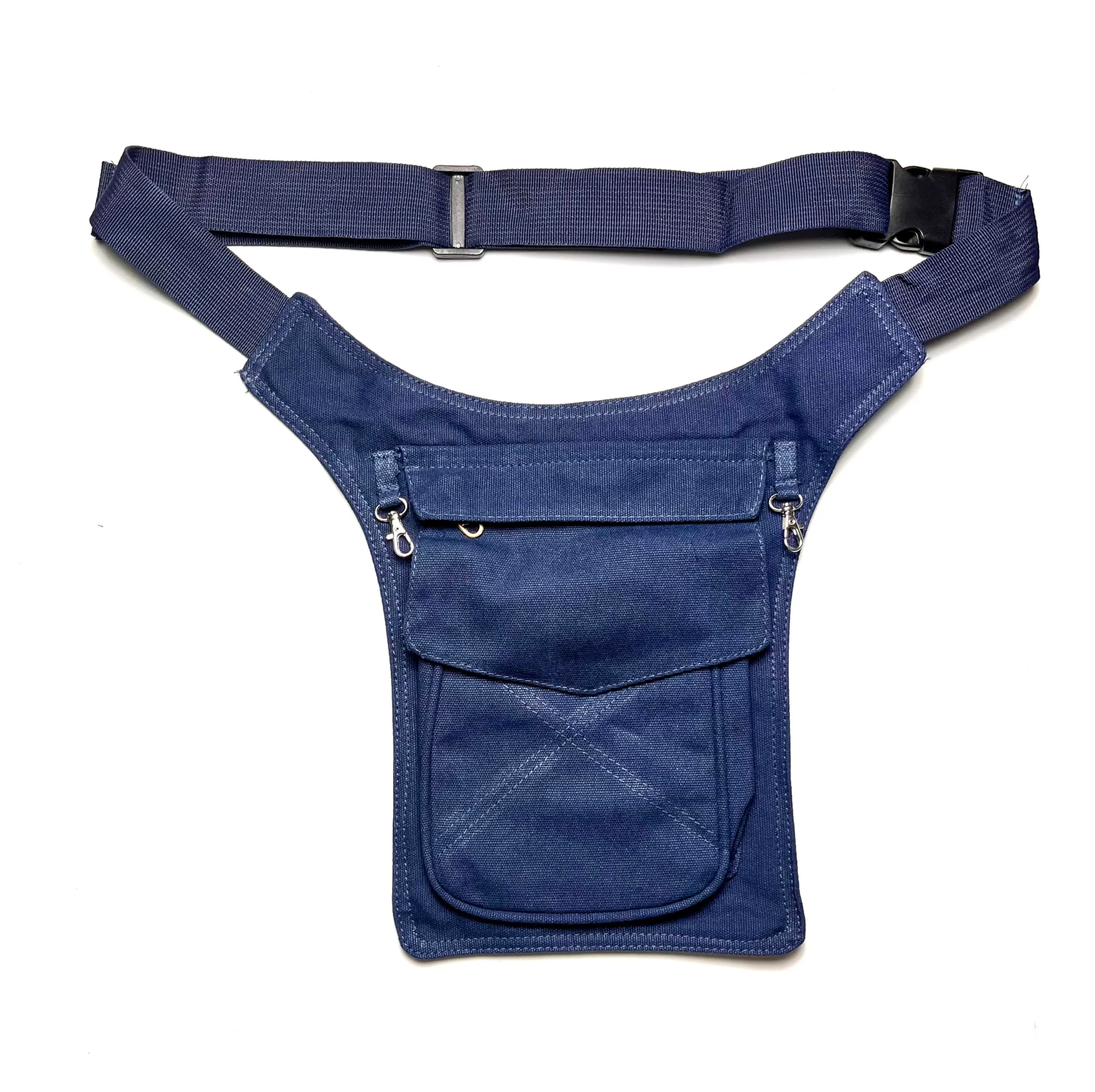 Marsupio Laterale Grande 027031, Blu navy tinta unita, 27x23 cm, Moda
