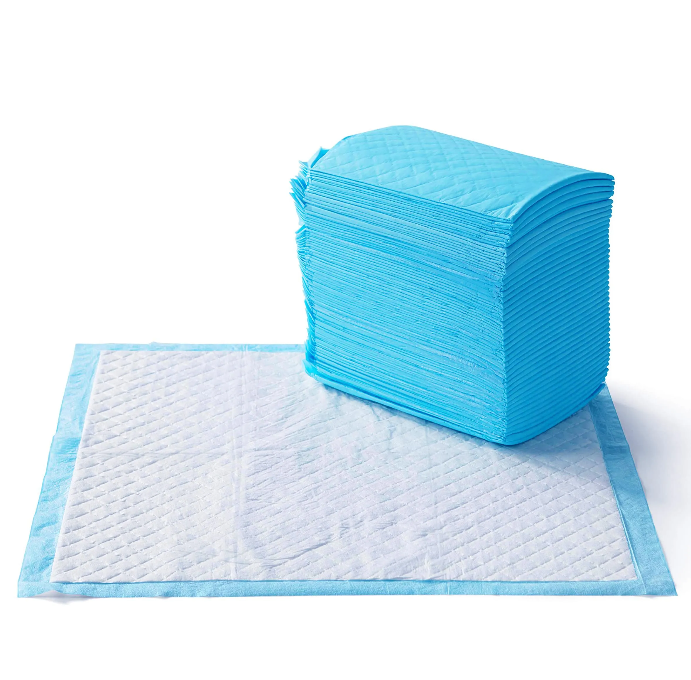 Amazon Basics Tappetini resistenti per l'addestramento di cani e cuccioli, a prova di perdite con superficie ad asciugatura rapida, dimensione standard, confezione da 80, Blu