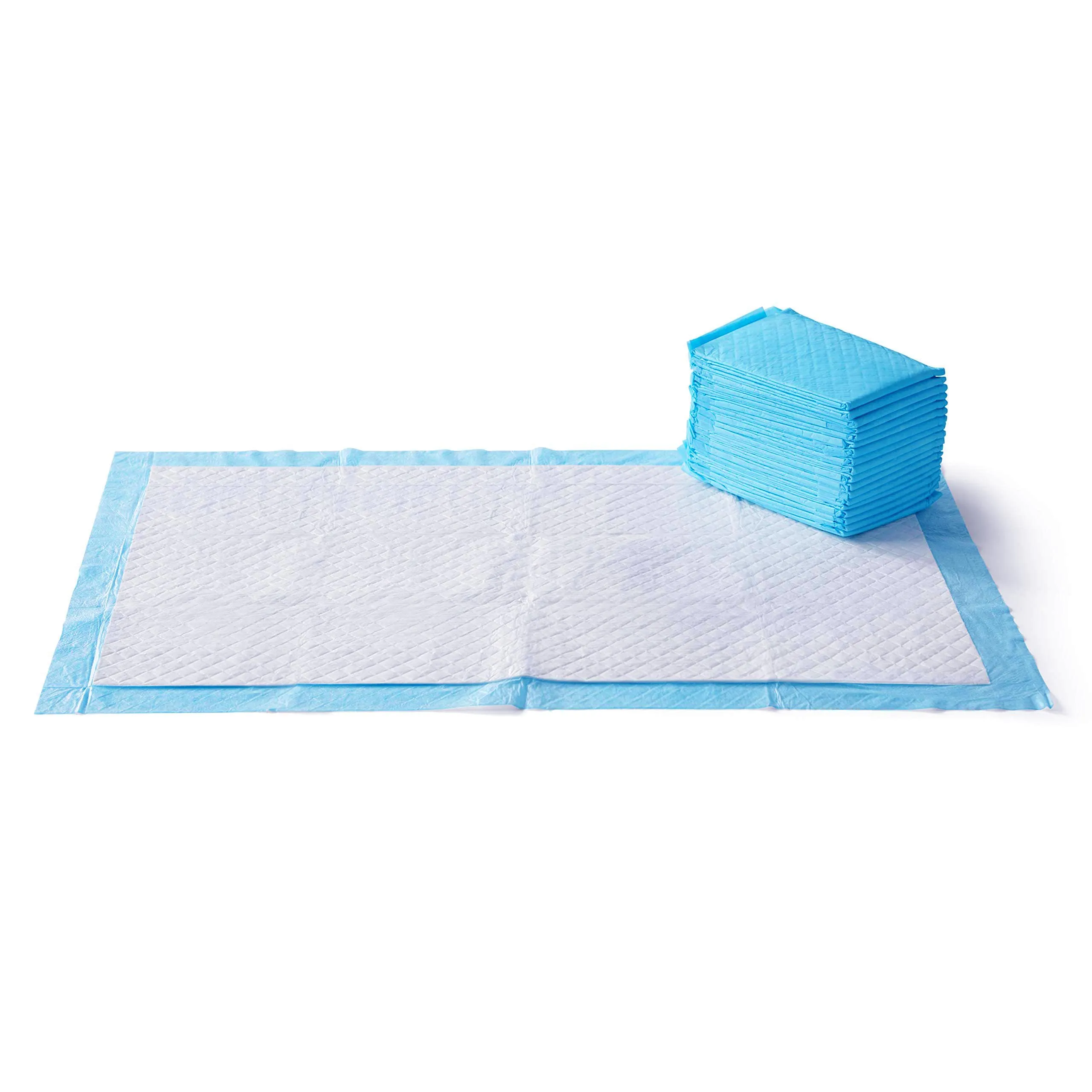 Amazon Basics Tappetini per l'addestramento di cani e cuccioli, design a 5 strati a prova di perdite con superficie ad asciugatura rapida, dimensione gigante, confezione da 30, Blu