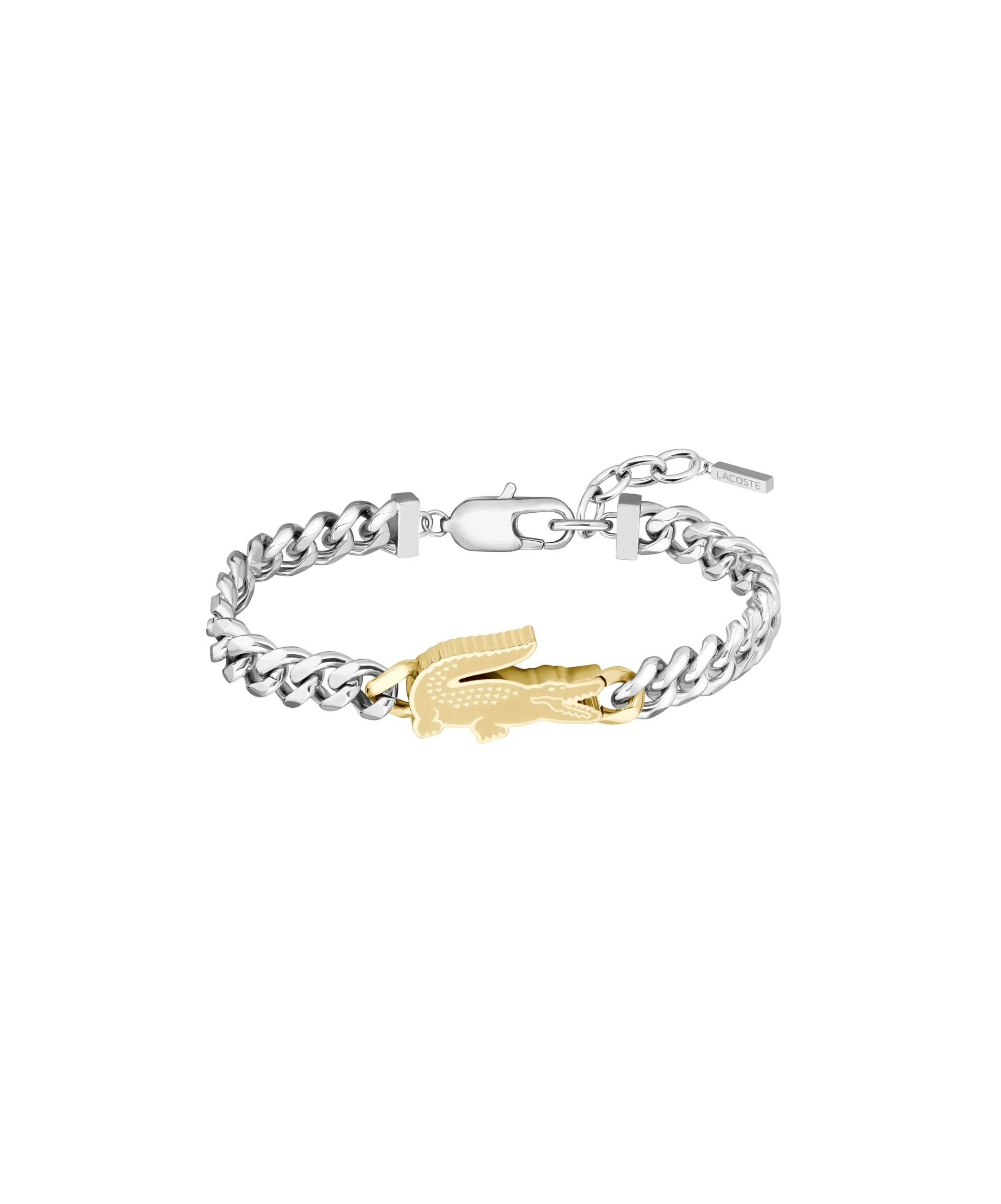 Lacoste Braccialetto a Catena da Uomo Collezione ARTHOR in Acciaio Inossidabile Bicolore con un Charm a Forma di Coccodrillo - 2040552