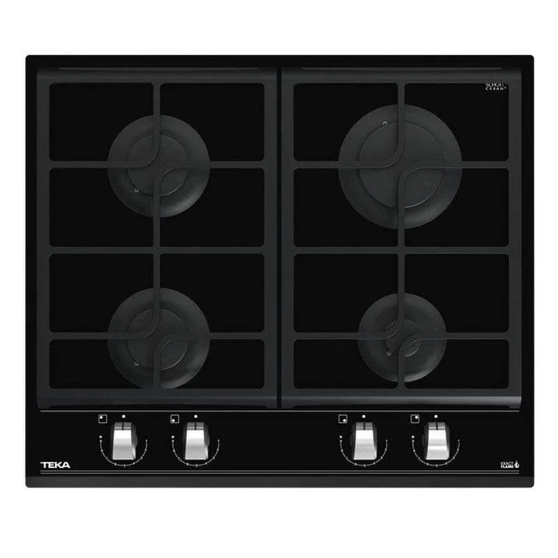 Piastra a gas Teka GZC 64300 XB 4 zone 60 cm ExactFlame vetro nero