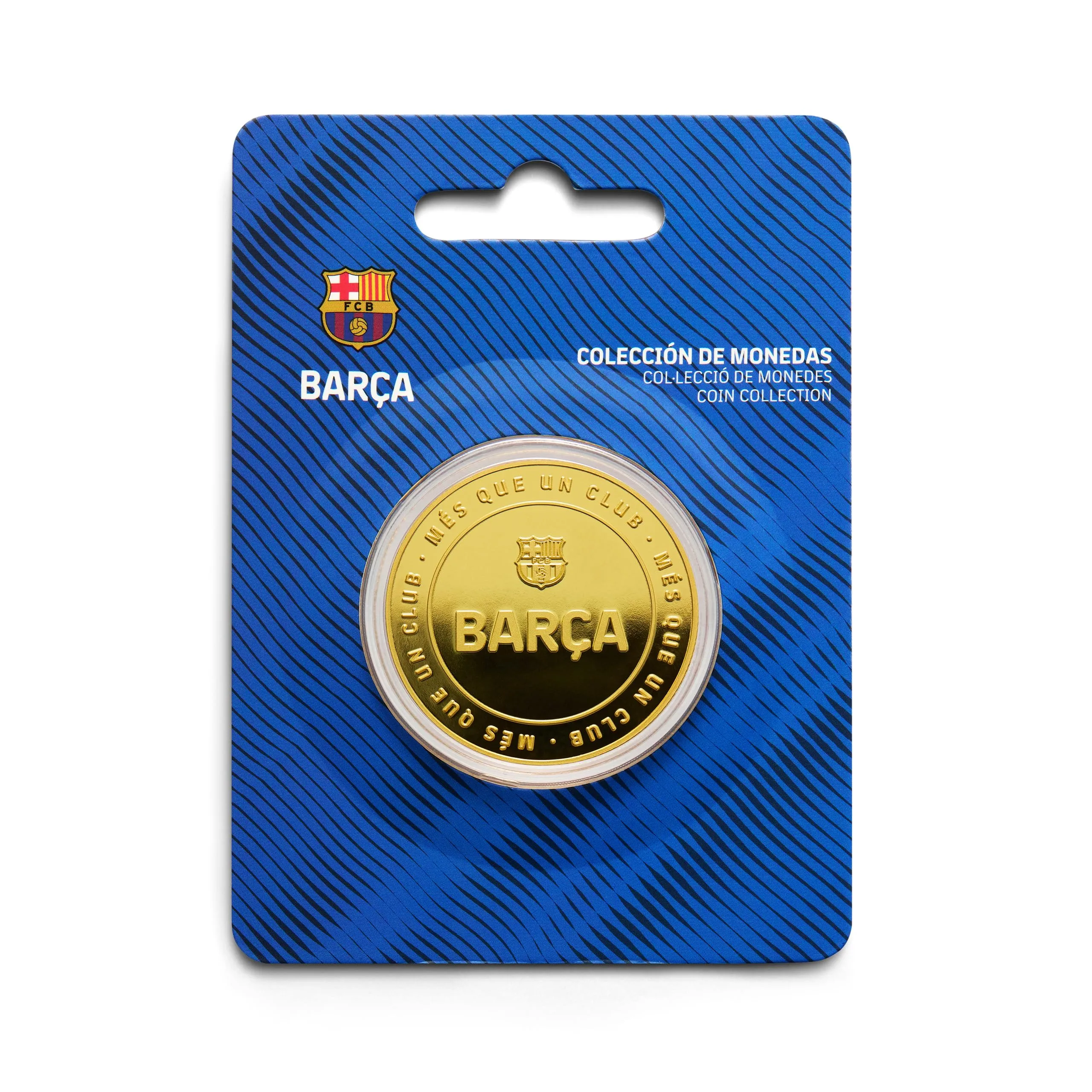 MOCIWORLD FC Barcelona, Edizione Speciale con Stemma e Rilievo del Barça, Copia da Collezione, Oro, Prodotto Ufficiale