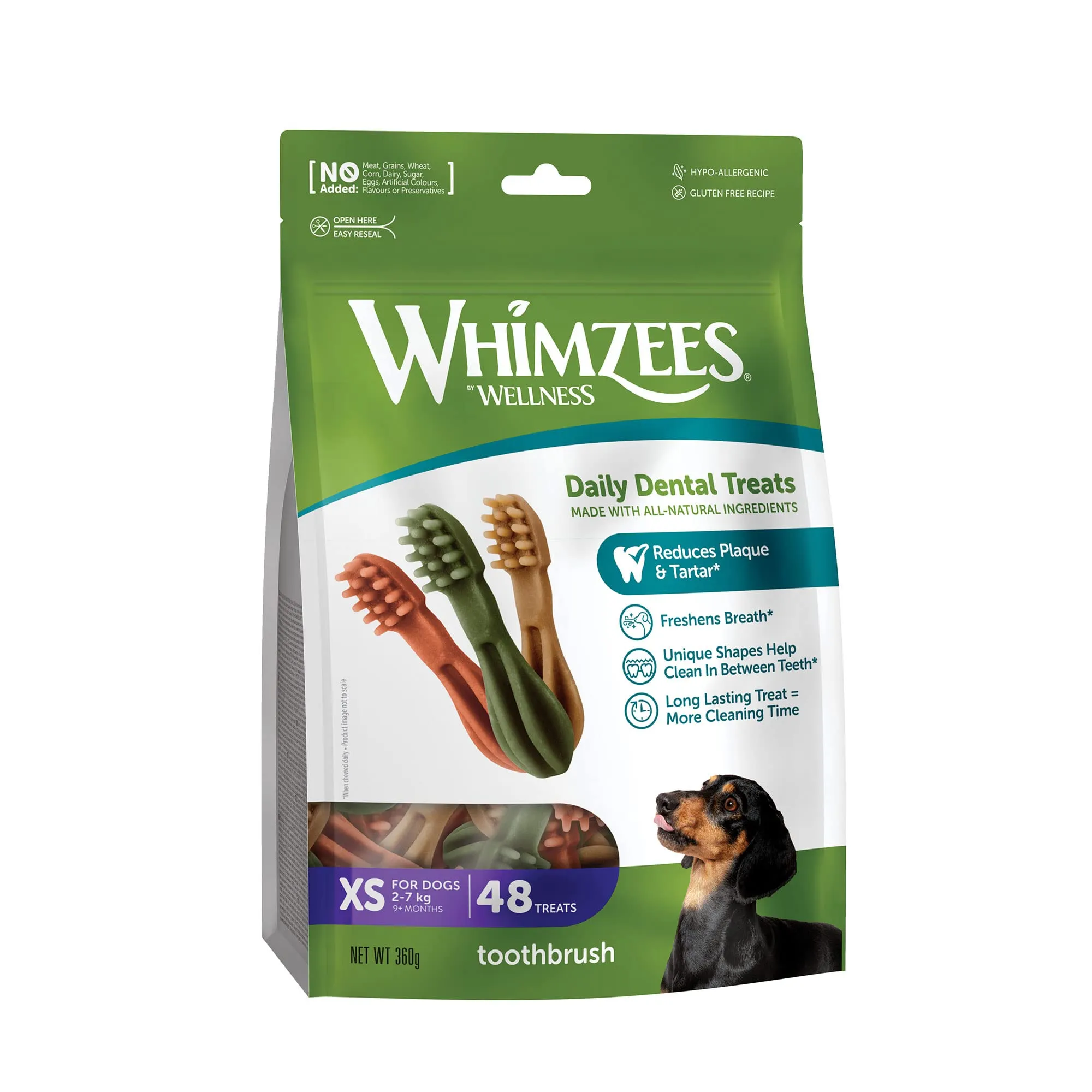WHIMZEES Spazzolini da denti XS, 48 Pezzi – Taglia XS