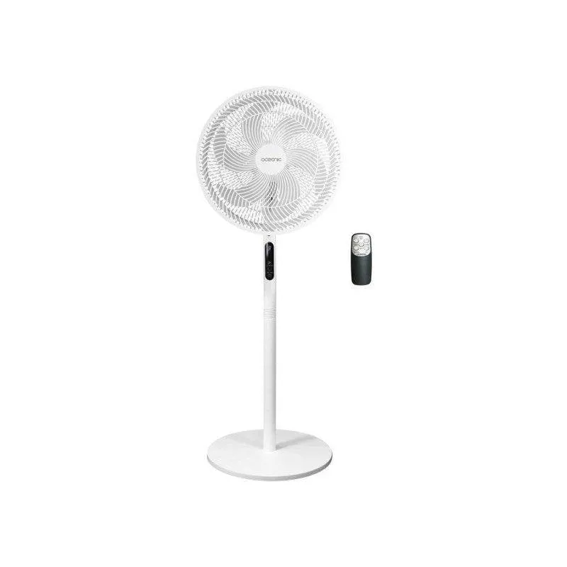 Ventilatore a Piantana Oceanic 2 in 1 45W 40cm 3 Velocità Altezza Regolabile Telecomando Bianco