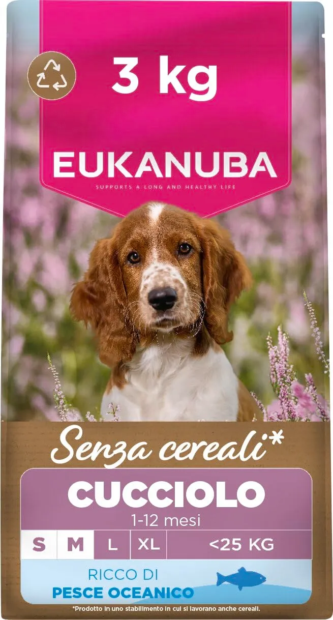 EUKANUBA Crocchette per cuccioli taglia piccola/media con pesce, 3 kg