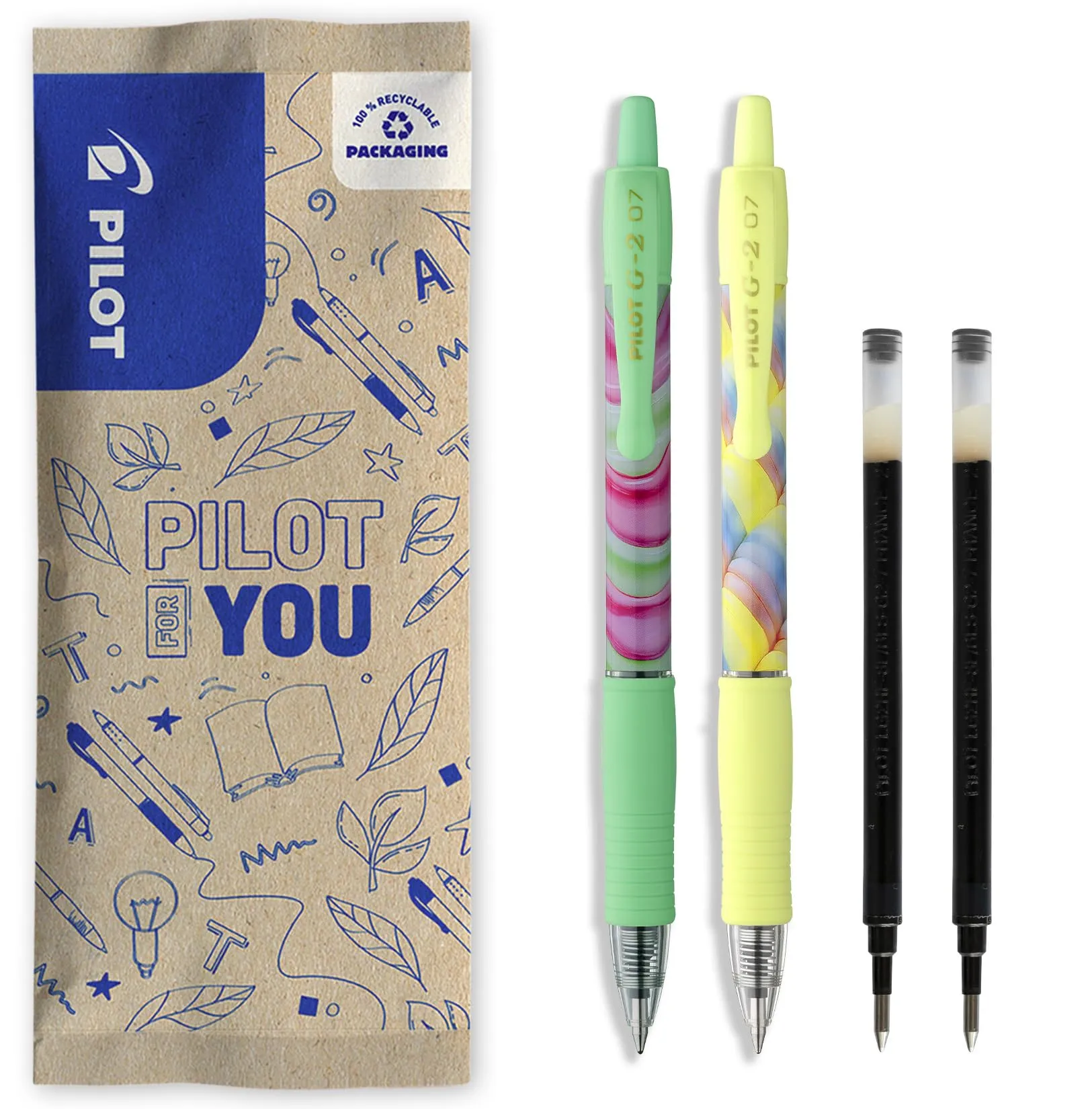 PILOT - 2 G2 Flow + 2 Ricariche - Roller Gel - Edizione Limitata - Nero