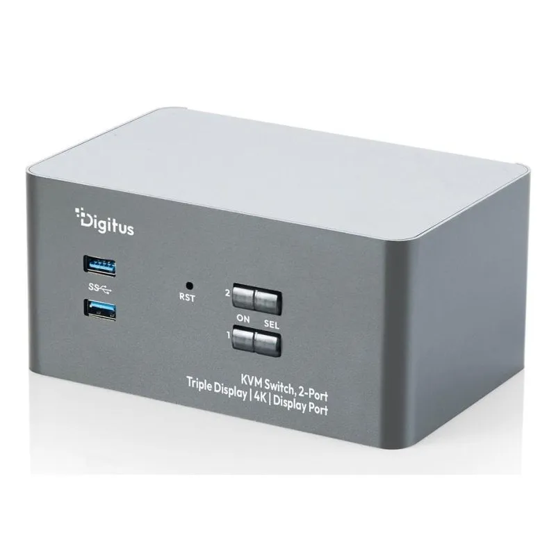 Switch KVM Digitus DS-12864 2 Porte Triplo Schermo 4K DisplayPort