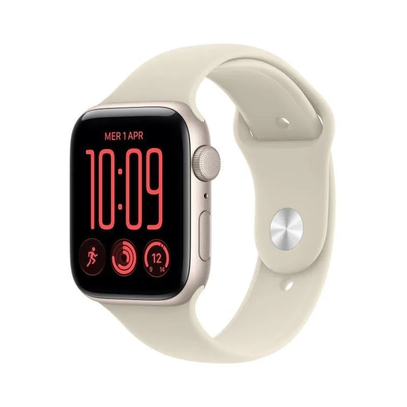 Apple Watch SE 3 GPS 44mm Cassa Alluminio Starlight con Cinturino Sport Sand S/M