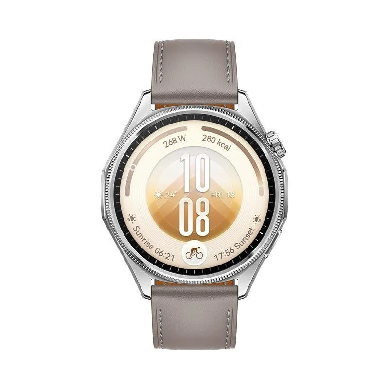 Huawei WATCH GT 7 Bluetooth GPS NFC 46mm Acciaio Grigio Cinturino Pelle Taglia Unica