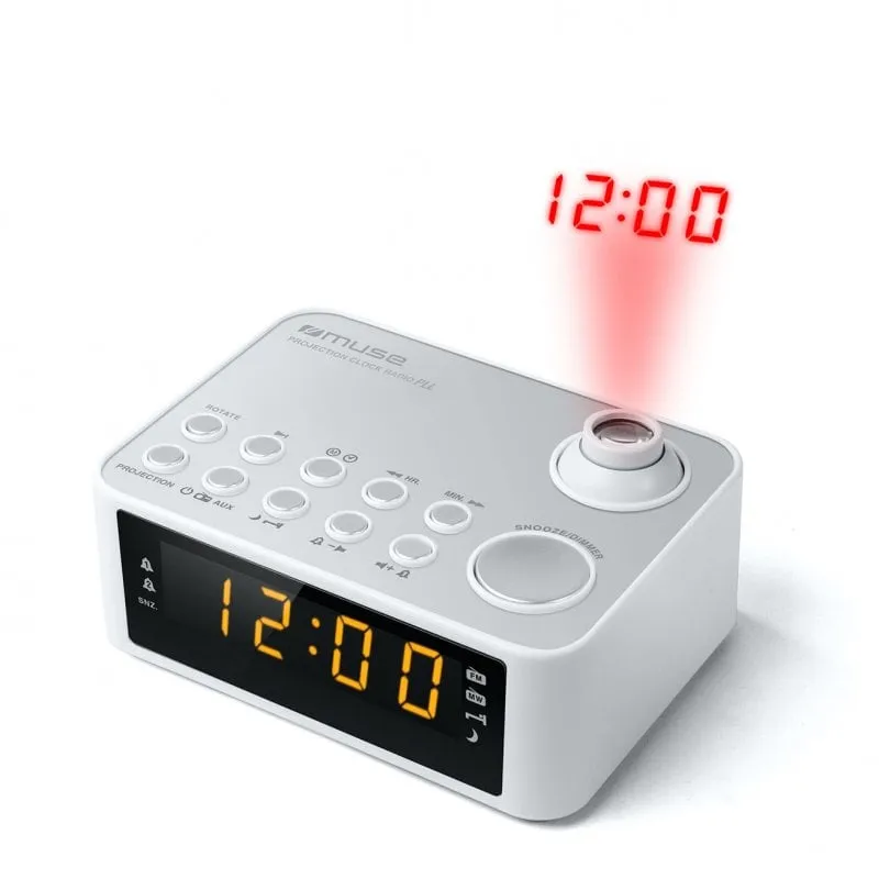 Radiosveglia Muse M178PW con proiettore bianco
