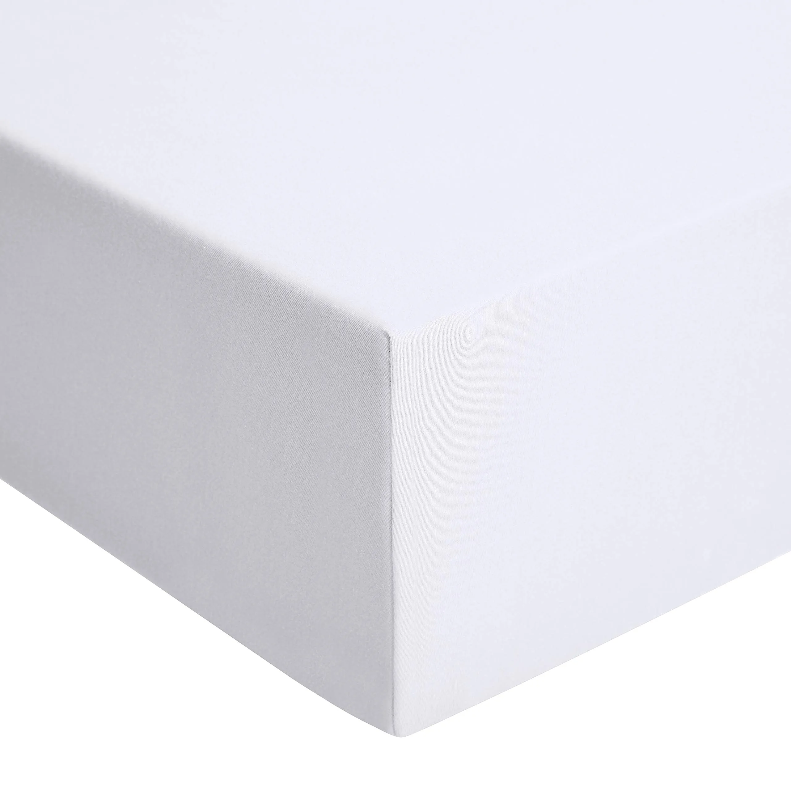 Amazon Basics Lenzuolo con Angoli Matrimoniale Cotone Jersey, con altezza da 30cm, 200 x 200 cm, Bianco