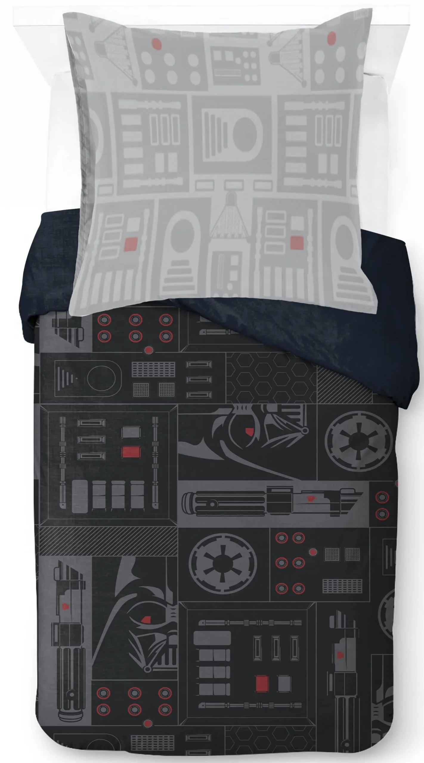 Jay Franco Star Wars Darth Vader Empire - Set di biancheria da letto per bambini, super morbida, con federa, solo copripiumino (imbottitura non inclusa), colore nero, 2 pezzi