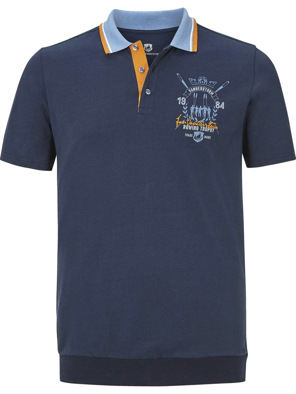 Jan Vanderstorm Polo da uomo Orvar, Blu scuro, XXL