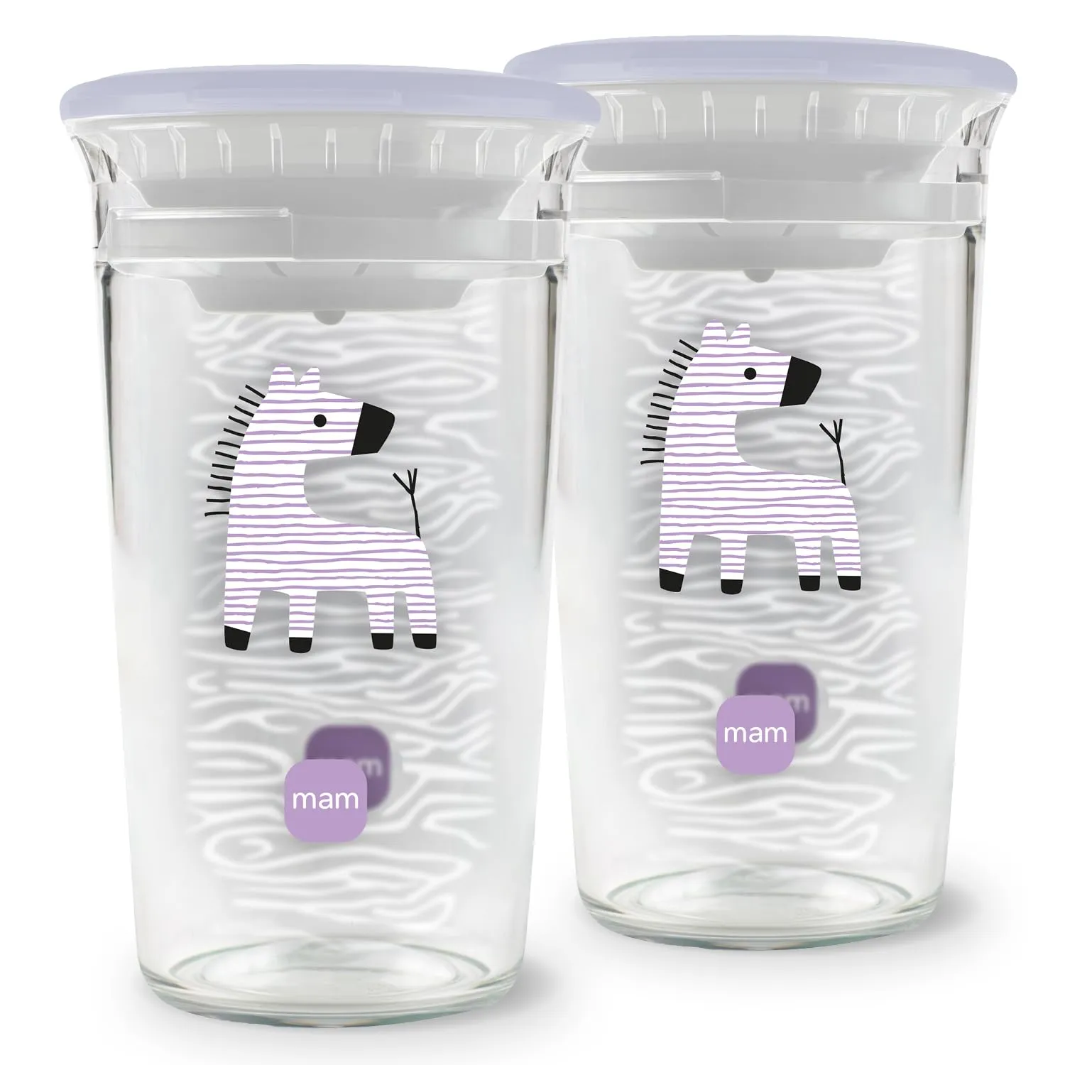 MAM Easy to Drink Cup 360°, Bicchiere antigoccia bambini 8+,Set da 2, Lilla