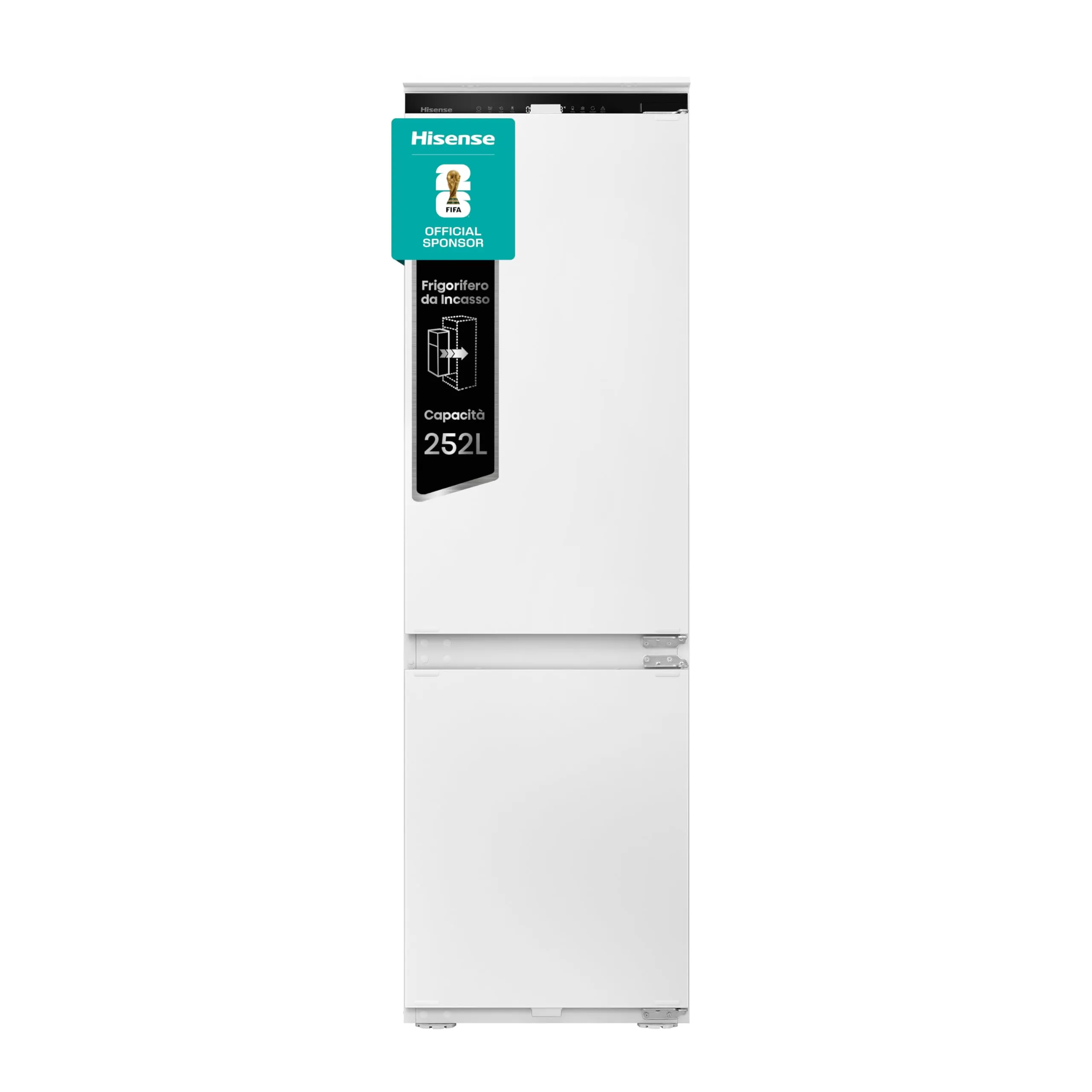 Hisense RB3B250NEWE1 Frigorifero Combinato incasso 252 Litri, Display LED, Total No Frost, Bassa Rumorosità, Classe E, Bianco