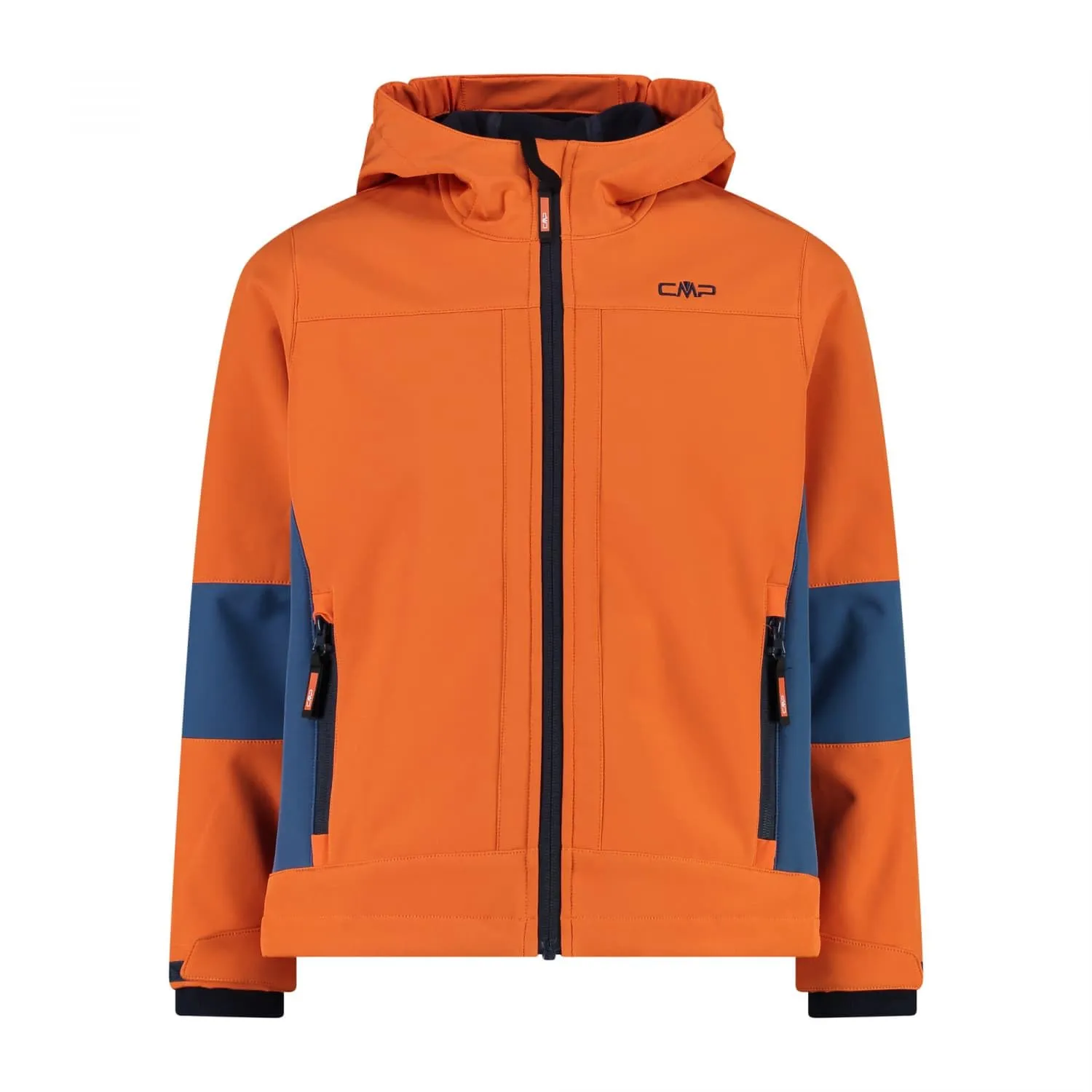 CMP - Kid Jacket Fix Hood, Arancio-Bluestone, 98